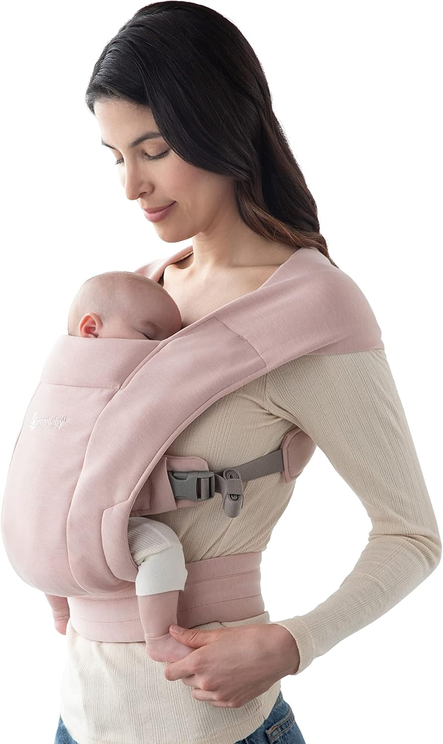 Ergobaby Embrace Cozy Newborn Baby Wrap Carrier (7-25 Pounds), Ponte Knit, Heather Grey