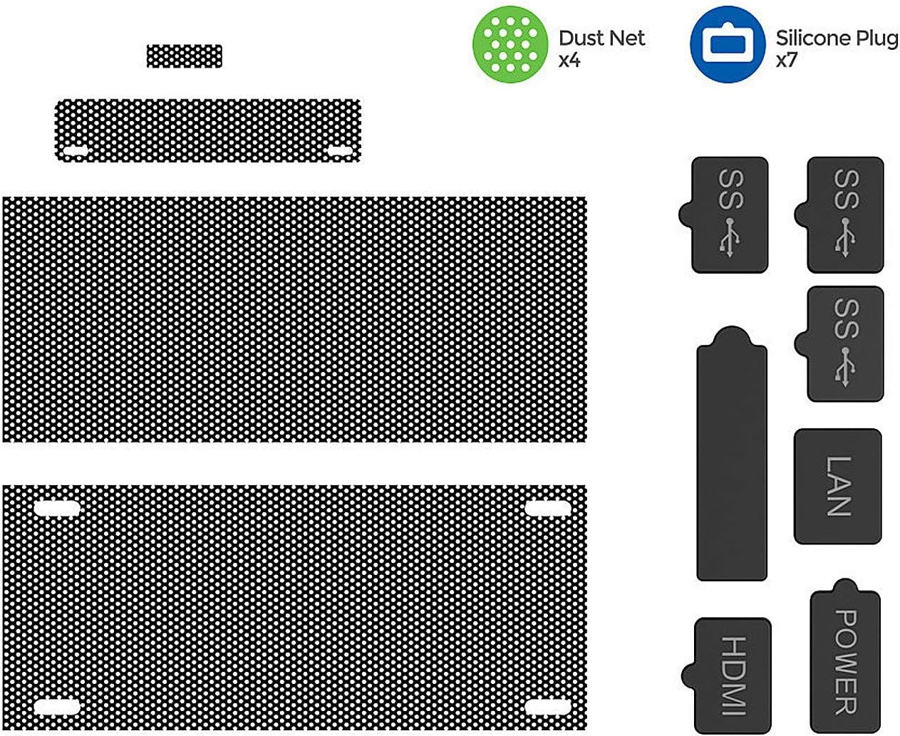 Dust Plugs Compatible with Xbox Series S, Dust Filter Kit Compatible with Xbox Series S, Include 8 Silicone Series S Dust Protector and 2 PVC Series S Mesh Filter Covers - White Series S image number 5