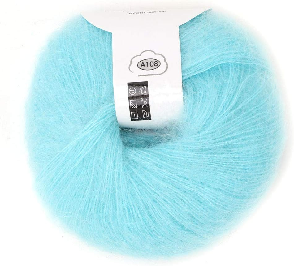 Wool Yarn, Popular Soft Mohair Pashm Knit, Used to Weave Scarves, Shawls, Sweaters, Hats, Shoes, Cushions (01 White)