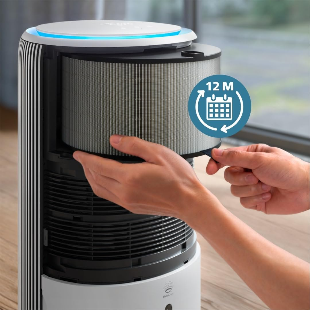 Philips Original Replacement Filter for 2-In-1 Air Purifier and Humidifier 3400 Series AC3420 and AC3421, HEPA Nanoprotect + Active Carbon, 12 Months Lifetime, Black/White (FY3400/30) image number 4