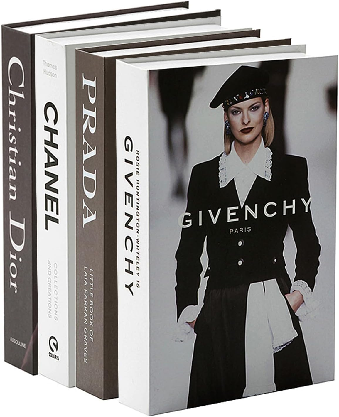 Decorative Books for Home Decor,Set of 4 Stylish Fake Books of Room Aesthetic,For Coffee Table Decor,Living Room, Table, Shelf Decor,Modern Hardcover Stacked Display (Black-White) image number 3