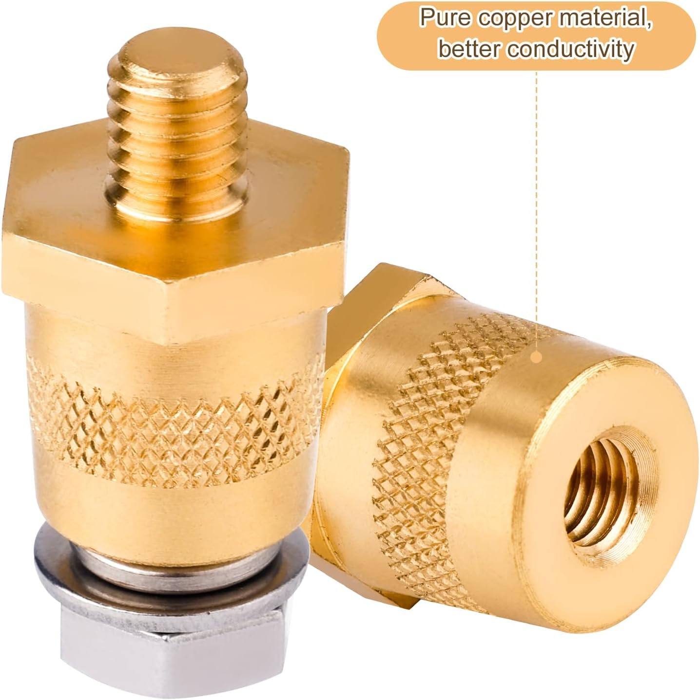 2 Packs Battery Terminal Connectors Set, Battery Post Terminals Battery Post Adapter Auto Battery Post Terminals Connectors for M8 Top/Side Terminal Charging Posts image number 6