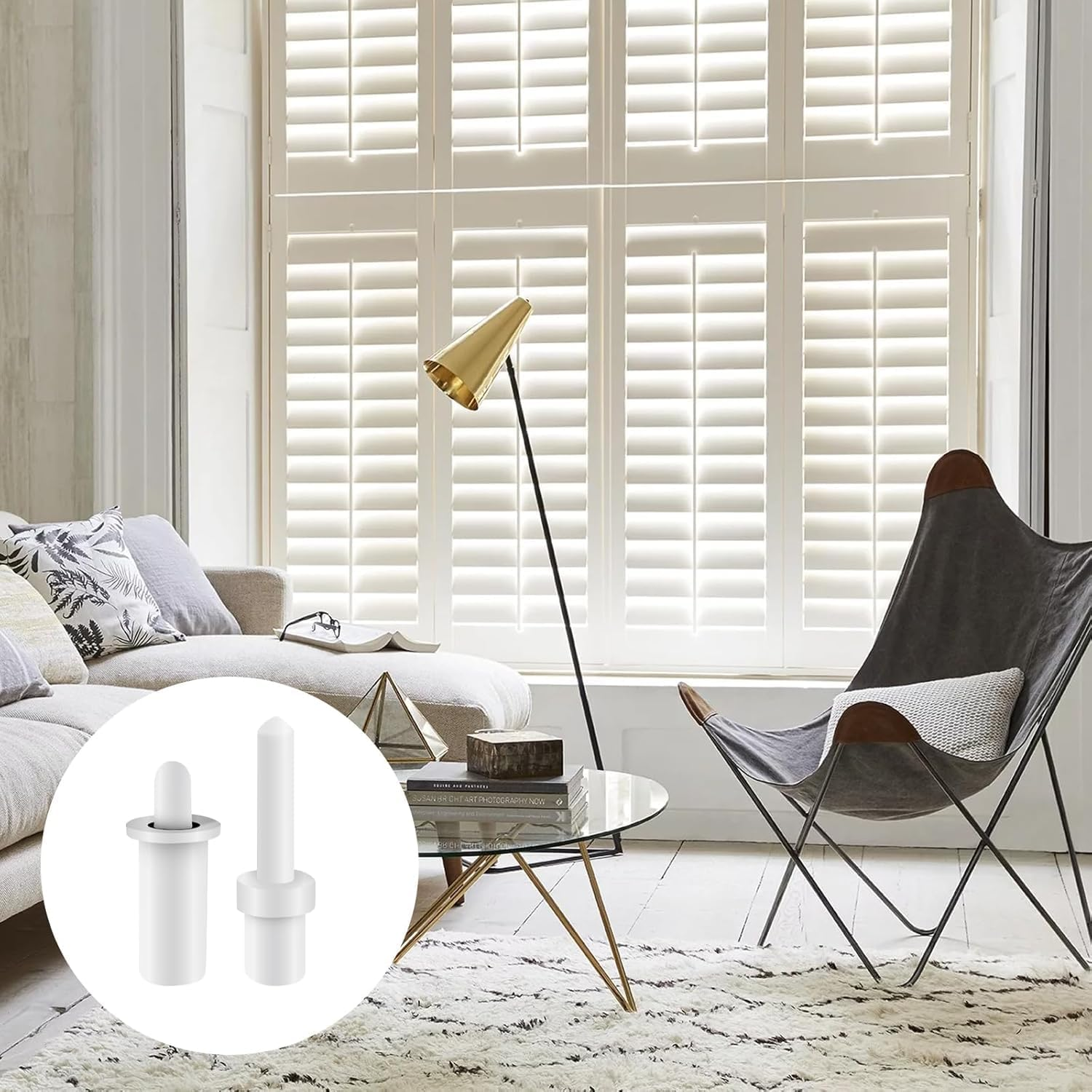 IONPSHG 125 Pcs Louvers Repair Pins Kit with 15 Springs, Plantation Shutter Parts for Movable Blade Repair, Spring Loaded Replacement Pins, Window Tools Supplies image number 3