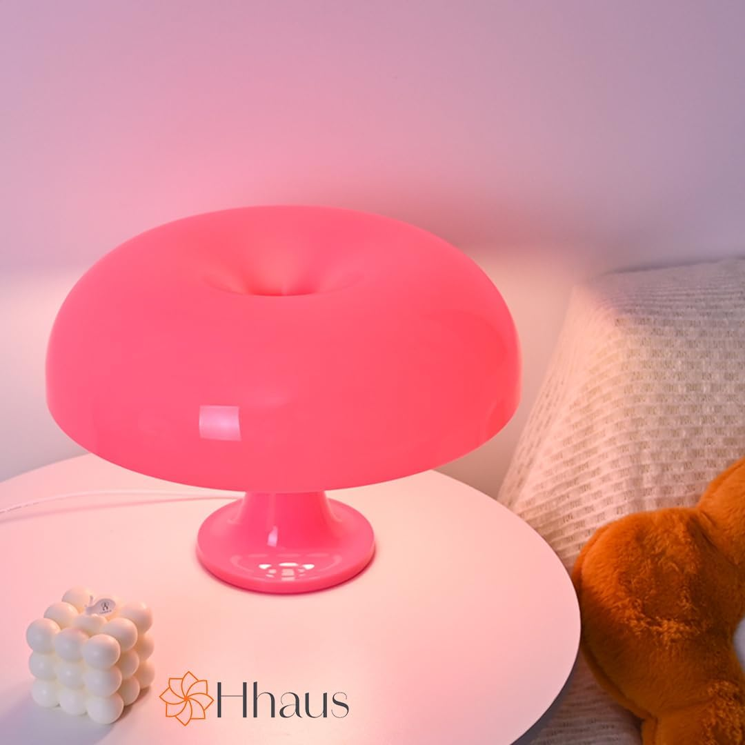 Funky LED Lamp (Pink) | Cute Girls Night Light | Timer Function | Remote Controlled | USB Powered Desk Lamp | Vibrant Decor Lighting | Relaxing Bedside Lamp | Mood Lighting | Clean Design image number 1