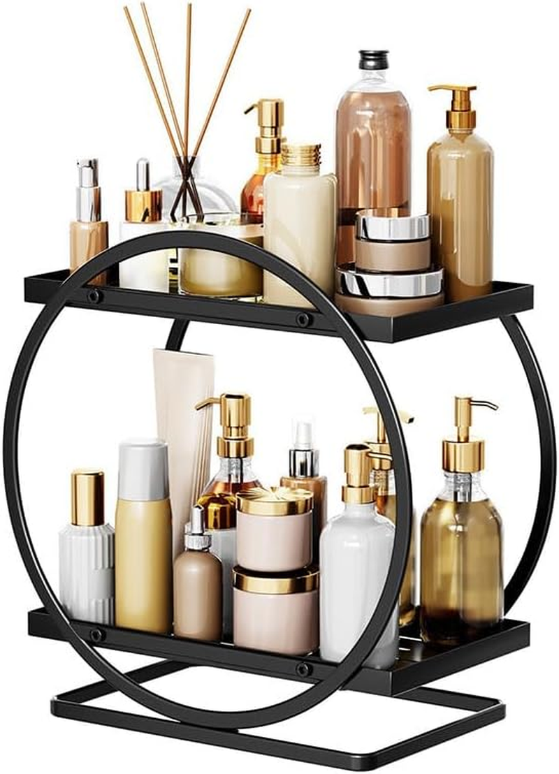2-Tier Makeup Organizer for Vanity &ndash; Large Capacity Skincare & Perfume Storage Rack, Countertop Cosmetic Display Tray for Bathroom, Dresser, Bedroom Decor image number 1