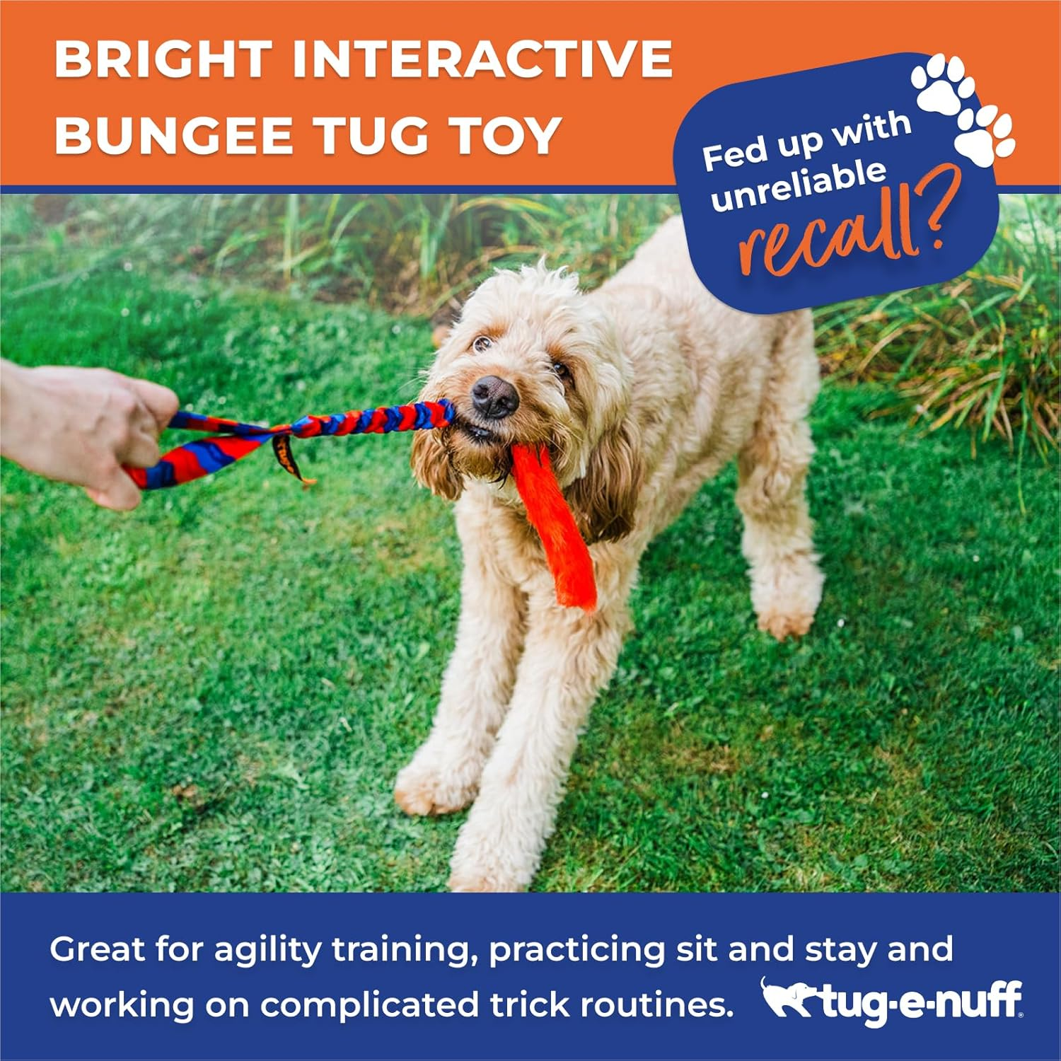 Tug-E-Nuff Dog Gear - Bright Fauxtastic - Orange Pattern image number 6