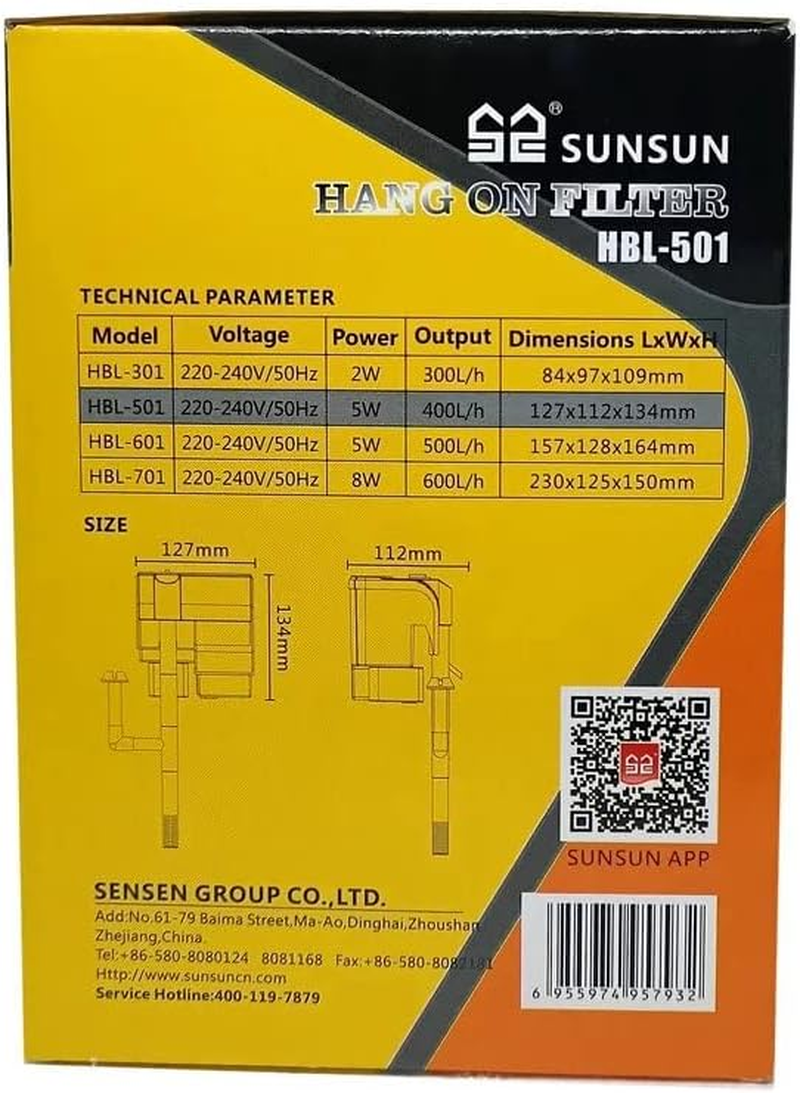 SK Aquatic SUNSUN HBL-501 Hang on Back Filter Planted Aquarium Filter (Mechanical Filtration for Fresh Water) image number 1