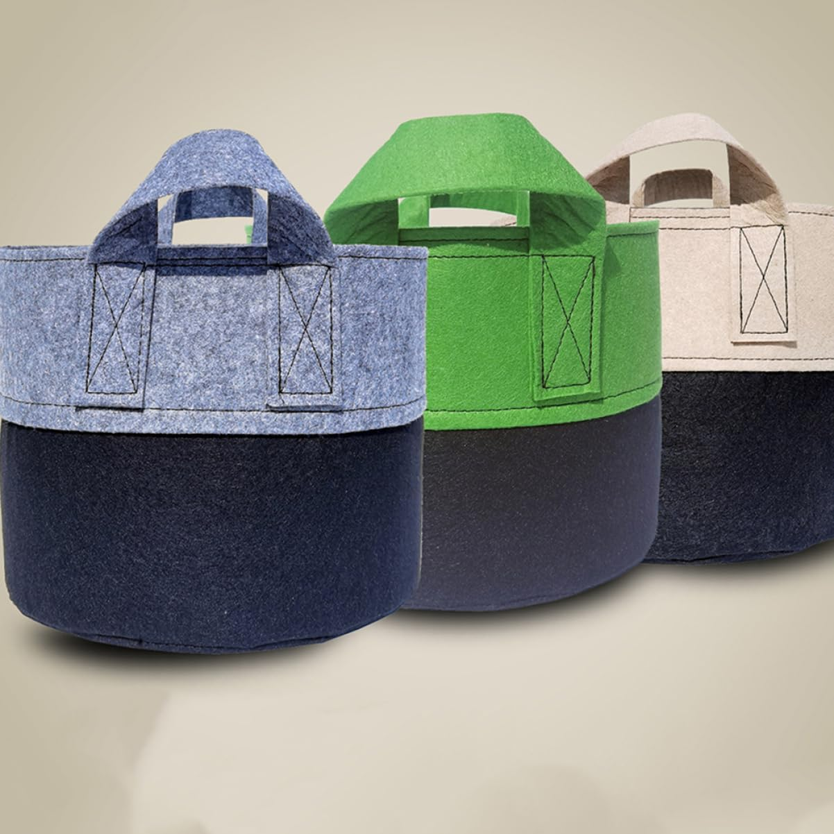 MERRYHAPY 6Pcs Felt Plant Growing Bags Breathable Potato Convenient for Vegetables Flower and Herb Gardening for Yards Balconies and Patios