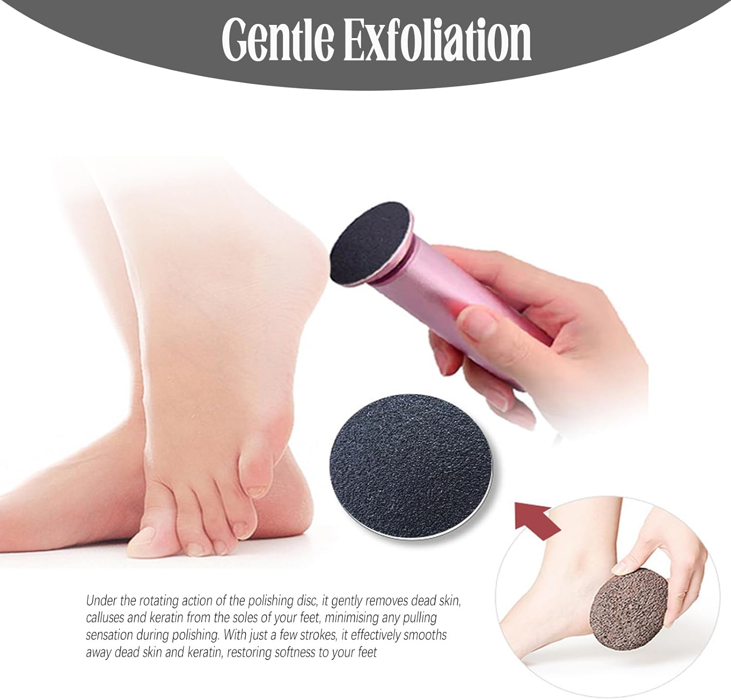 Sandpaper for Electric Callus Remover, 60 Pieces Replacement Sandpaper, Foot Care Pedicure, Professional Sanding Discs for Feet Callus Remover, Pedicure Tools Accessories (100 Mesh) image number 1