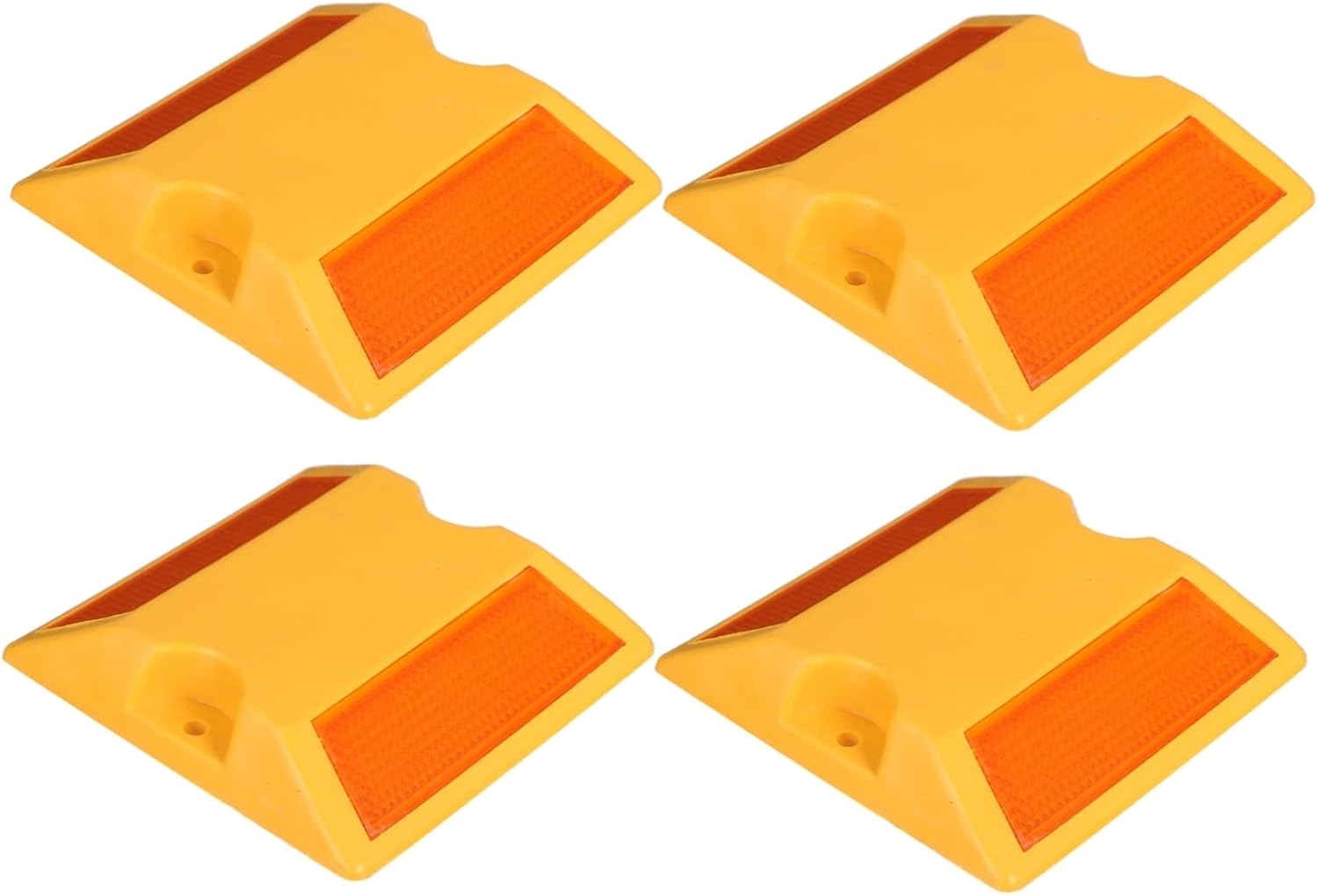 4Pcs Reflective Plastic Road Spikes Highway Deceleration Plate Buffer Pad for Driveway Night Safety