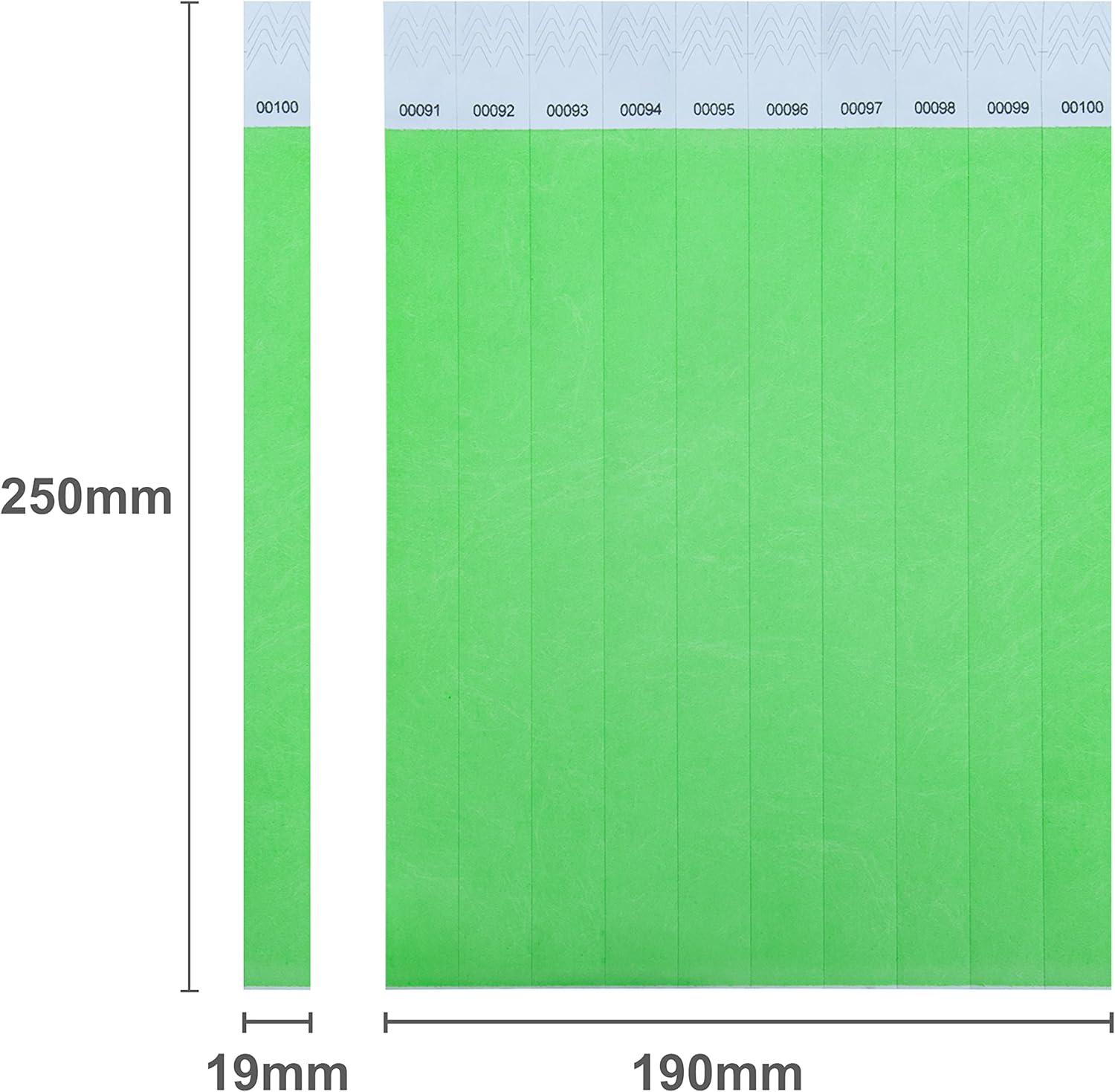 DGBDPACK 100 Pcs Wristbands, 1-100 Consecutive Numbers Waterproof Tearproof and Printable Wrist Straps Admission Bracelets Tickets (Assorted) - Brown image number 7