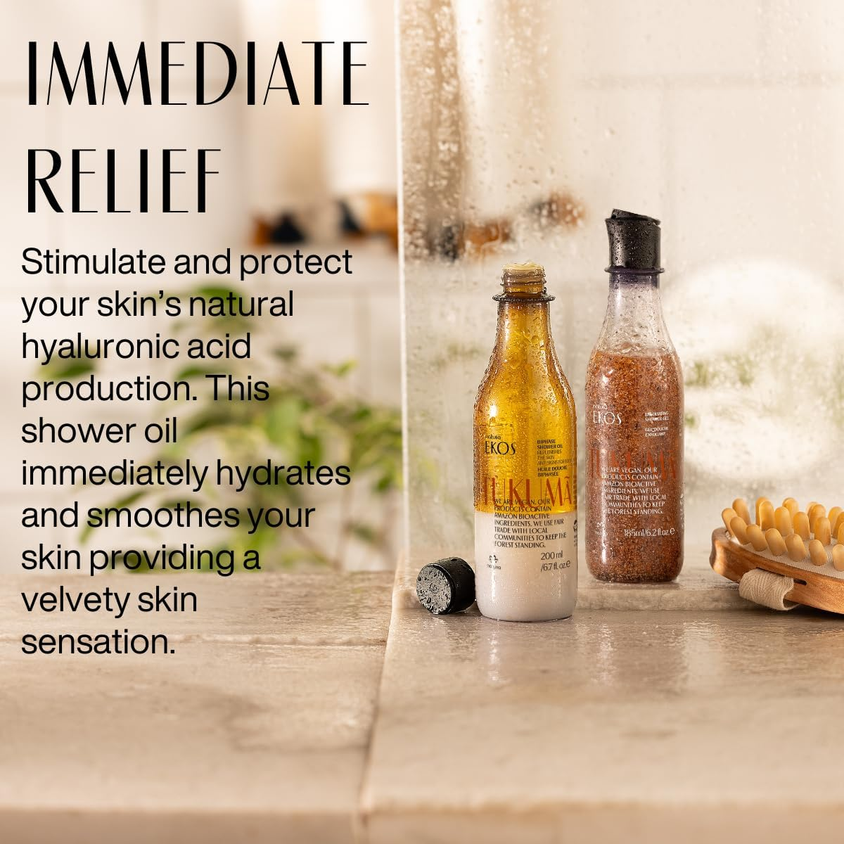 Natura - Ekos Tukum&atilde; Biphase Shower Oil - Replenishing In-Shower or Bath Body Oil - Anti-Signs - Scented - Bath Oil - Skin Moisturizer - Vegan Skin Care - Brazilian Beauty Secrets - 6.7 Fl Oz (200Ml)