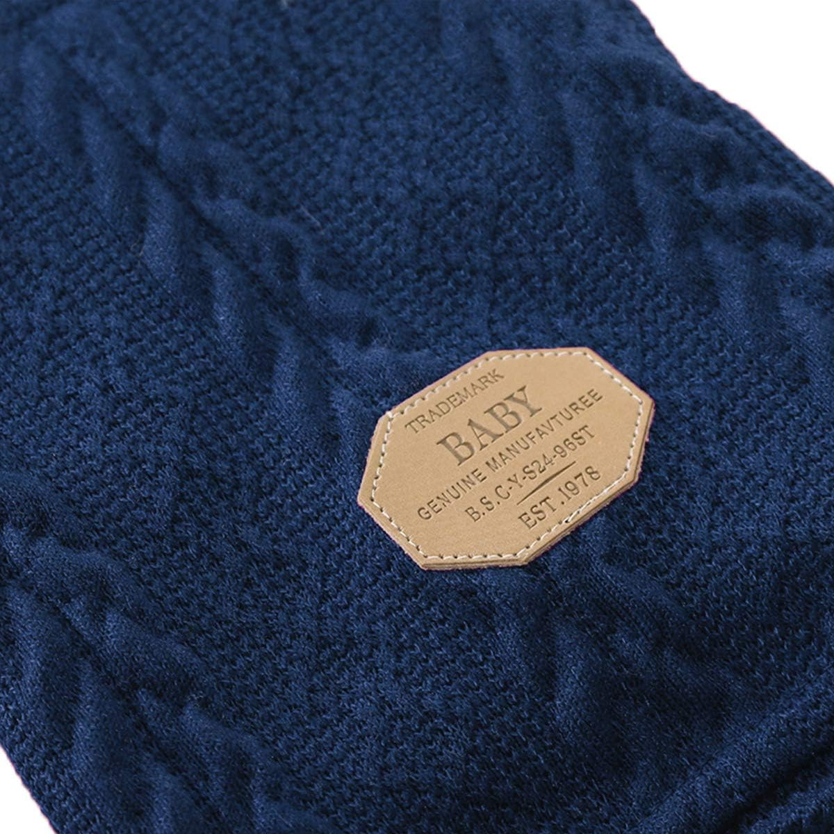 Dog Sweater, Bwealth 2 Layers Fleece Lined Warm Dog Clothes - Classic Knitted Winter Small Dog Jumper Coat - Pet Apparel Jacket Dog Sweaters for Small Dogs Cats Puppy Boy Girl (Medium, Dark Blue) image number 6