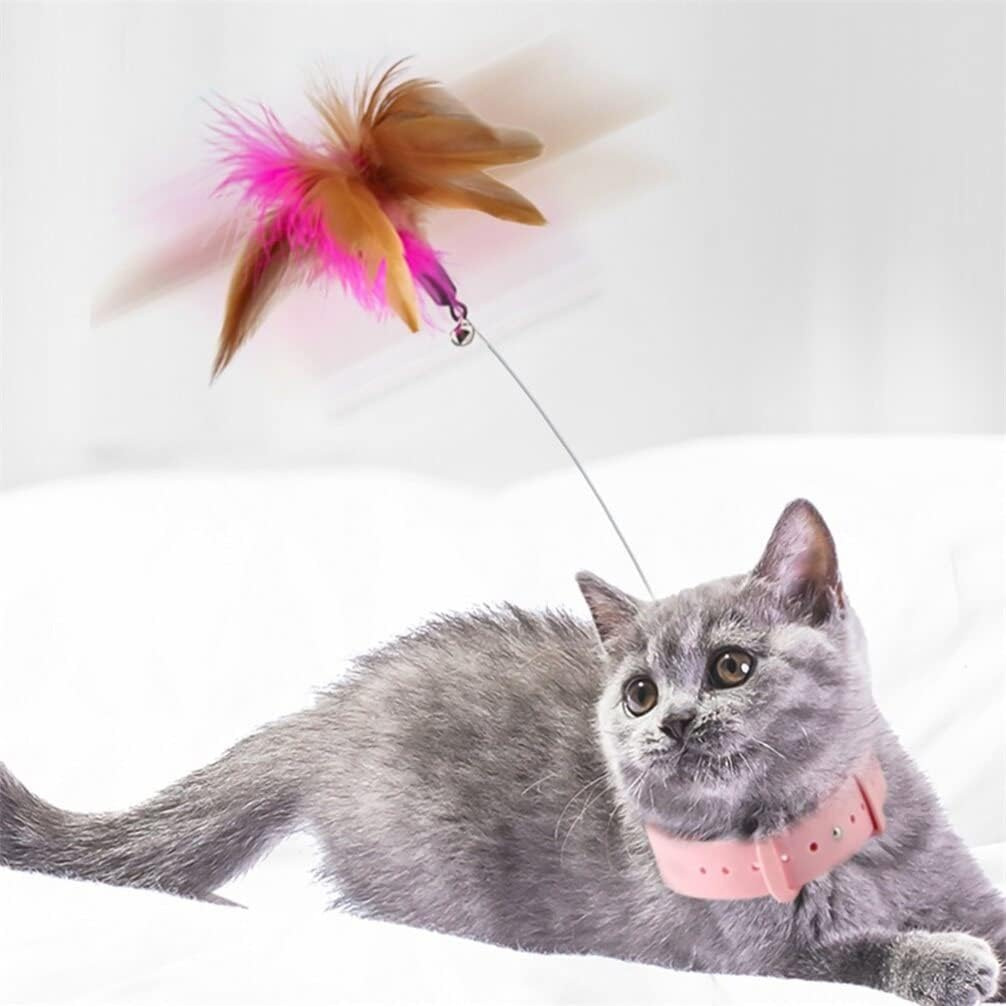 Alipis Interactive Cat Wands Cat Teaser Wand Collar Toys Silicone Collar Hands Toy Interactive Kitten Toys with Bell for Play and Exercise Interactive Cat Toys image number 4