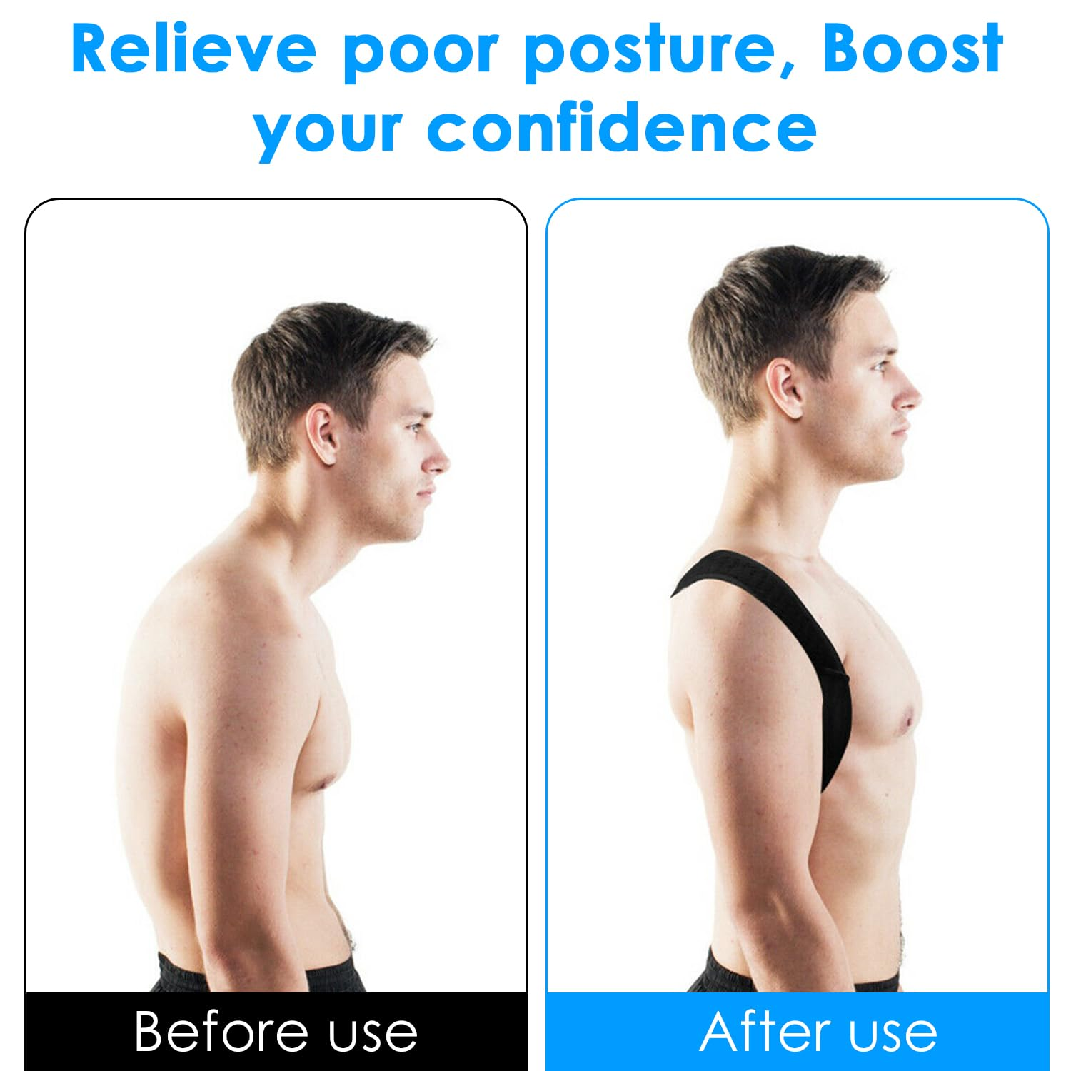 Posture Corrector for Men & Women ,Adjustable Upper Back Brace for Spine Alignment, Shoulder & Neck Support , Breathable Back Straightener for Clavicle, Slouching & Posture Correction Pain Relief image number 2