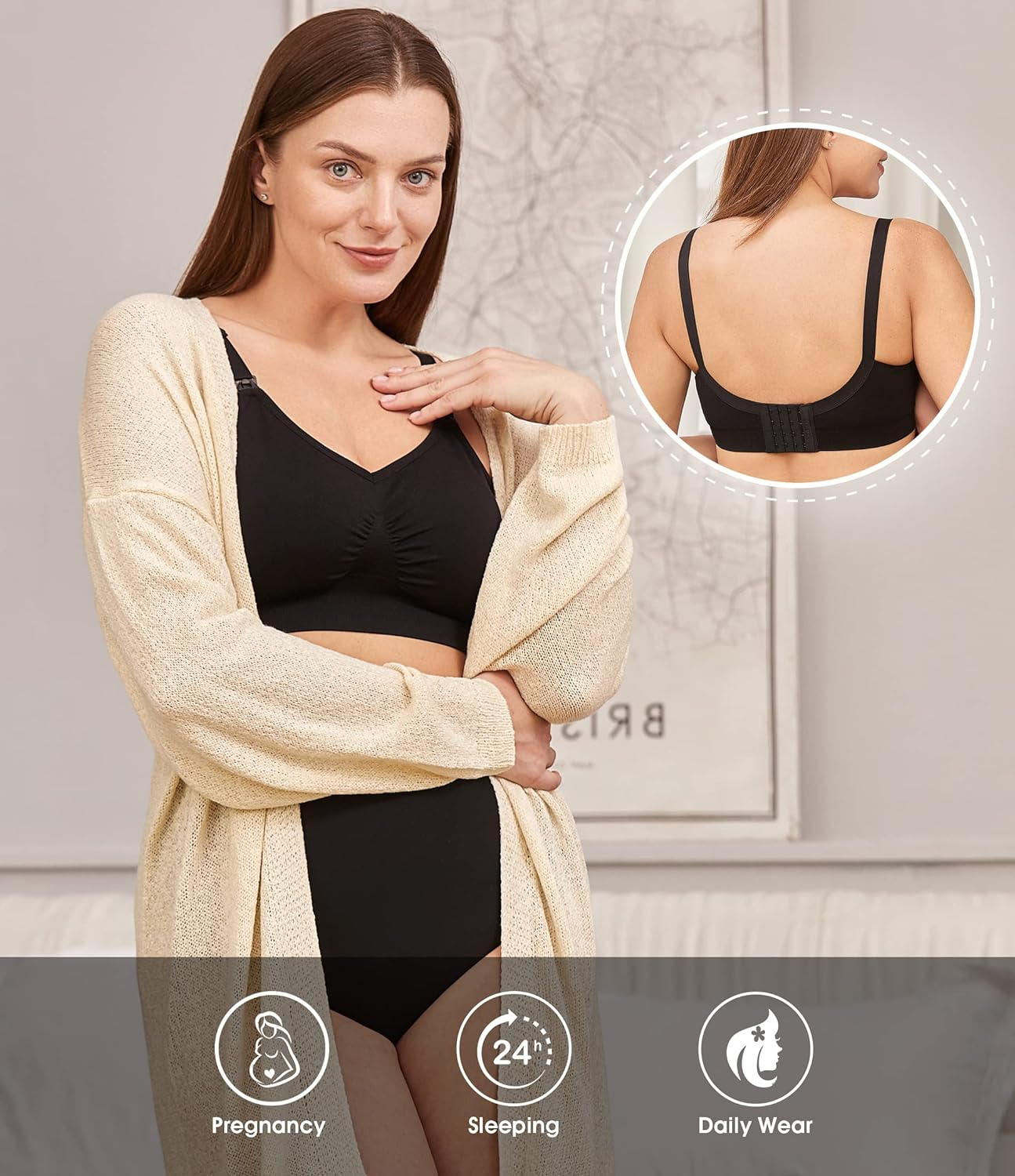 HOFISH Nursing Bras for Breastfeeding Maternty Bras Pregnancy Seamless Everyday Full Bust Comfort Womens Bralette 3 Pack image number 1