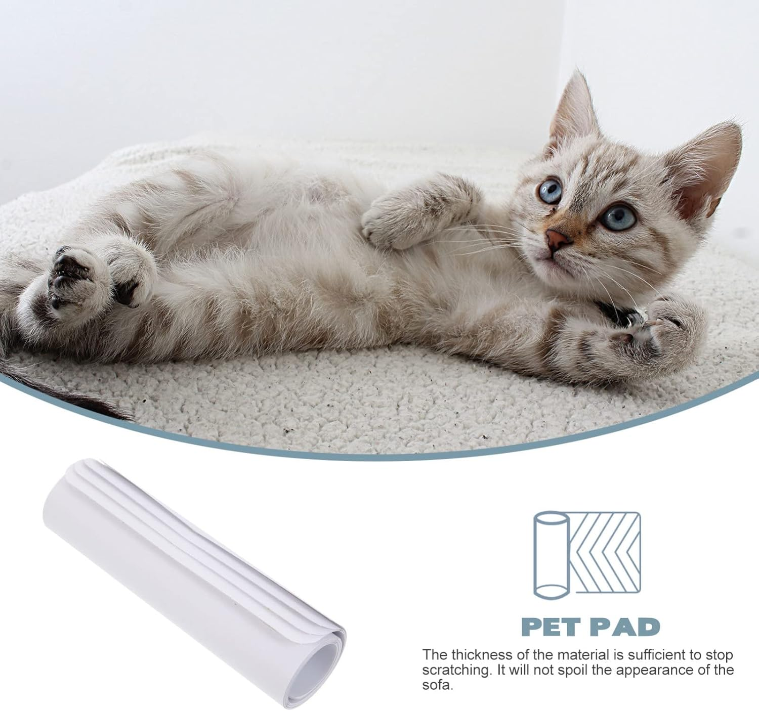 POPETPOP Couch Protectors 4 Sheets Cat Scratch Tape Sheet anti Scratching Sticky Tape Sticky Paws Guards Claw Proof Pads Furniture Protectors for Cat Transparent Clear 15X40X0.1CM Carpet Protector image number 3