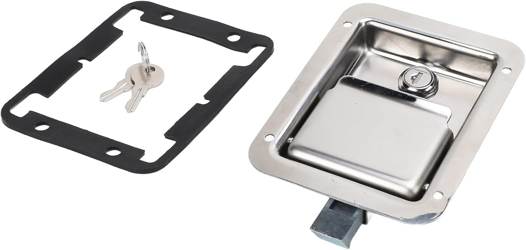 Jiawu RV Truck Door Tool Box Lock, Trailer Toolbox RV Handle Latch with 2 Keys, Stainless Steel Paddle Latch Pull Handle Lock for Rvs Trailers Door Electrical Cabinet image number 5