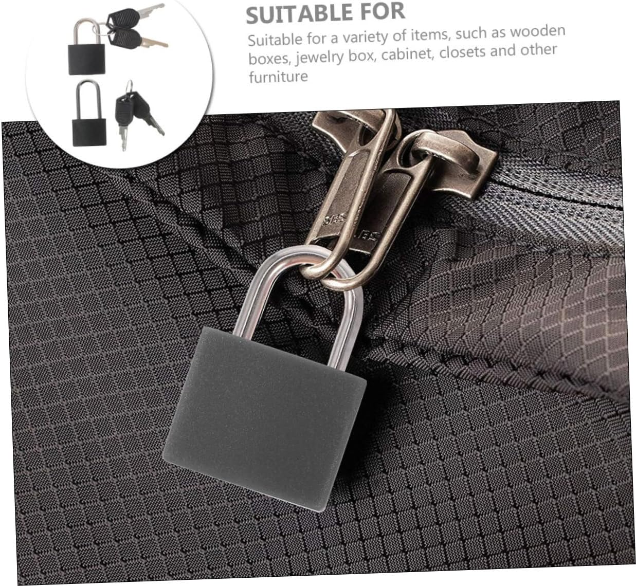 SEWOART 2 Sets Padlocks with Keys Durable Small Luggage Locks for Cabinets Diaries and Furniture Storage Sturdy Design with Polished Finish for Home and Travel Use image number 6