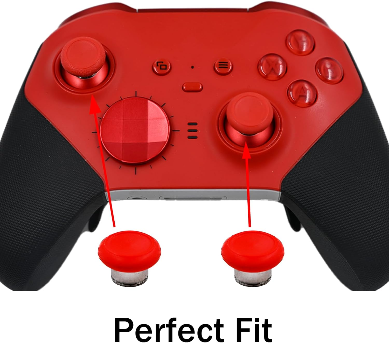 2 in 1 Metal Thumbsticks Replacement for Elite Series 2 Core Controllers, Elite Series 2 Controller Replacement Thumbsticks, Thumbsticks for Xbox Elite Series 2 Controllers (Red) image number 1