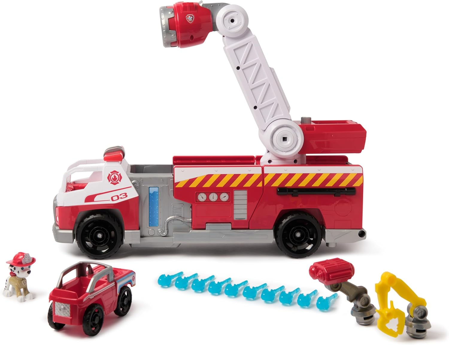 PAW Patrol Fire Rescue: Rapid Reload Fire Truck with Marshall Figure, Quick-Fire Launcher, Lights and Sounds, Kids Toys for Boys and Girls Ages 3 and Up image number 2