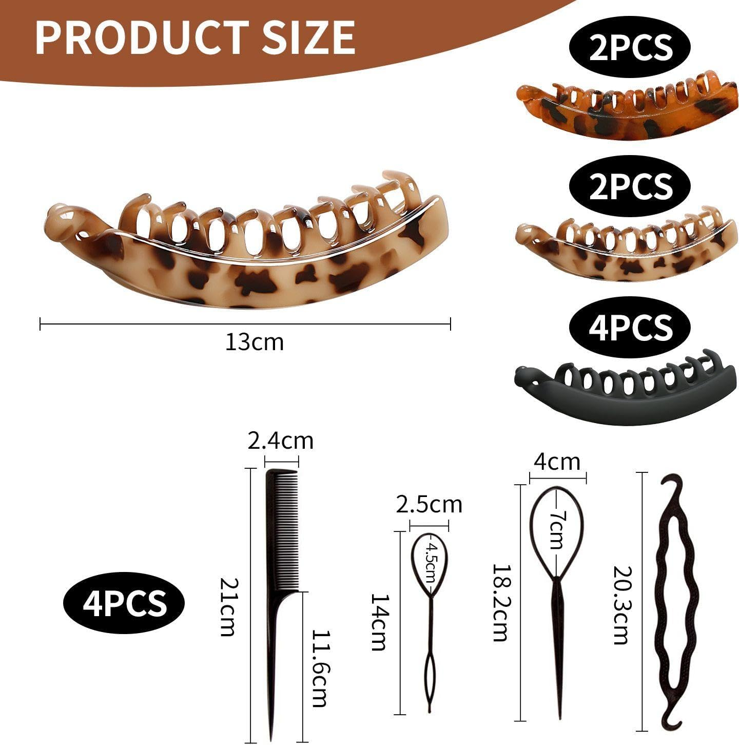 8 Pieces Women'S Hairpin and 4 Pieces Hairpin, Ponytail Holder, Simple Retro Hair Accessories, Hairstyle Accessories. image number 4