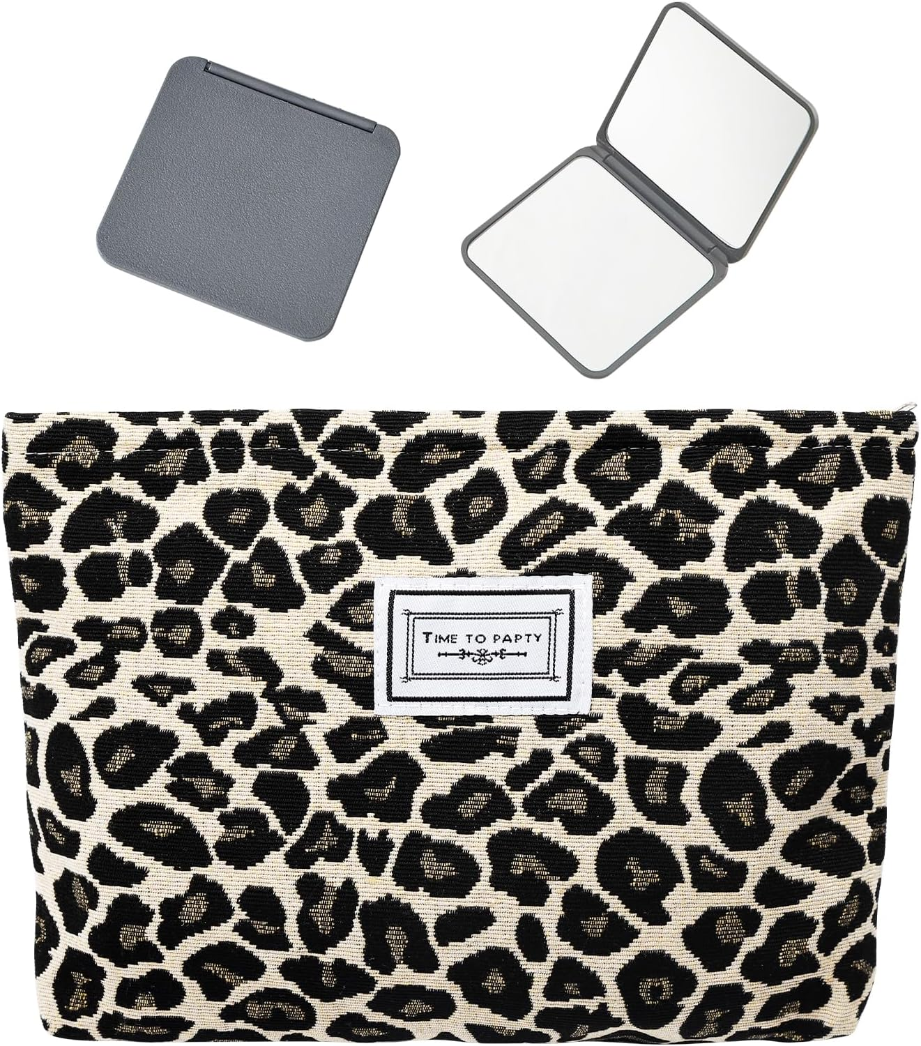 Cosmetic Bag Women'S Make up Bag Cord with Zip Multifunctional Travel Toiletry Bag Toiletry Bag Makeup Bag Organiser for Women Girls, Bright Leopard Print, Travel image number 6