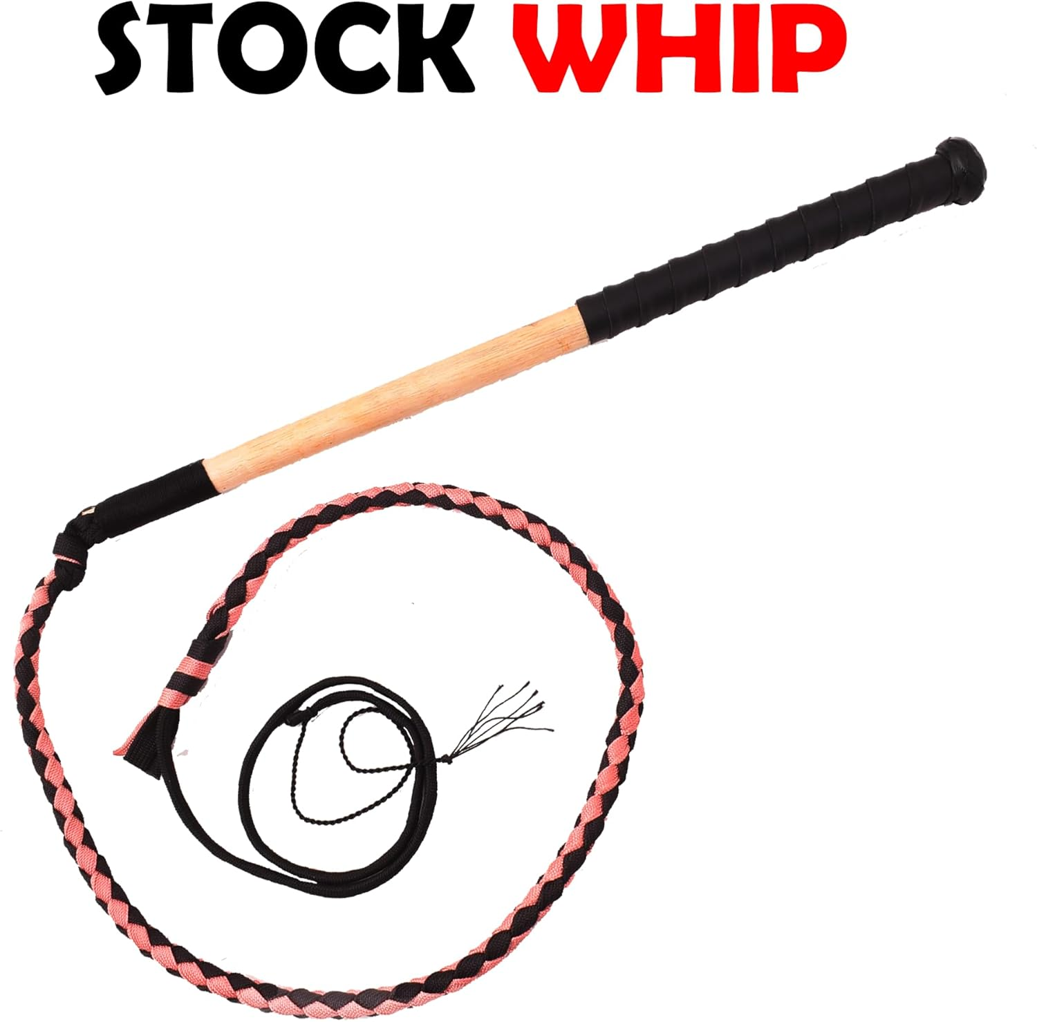 Paracord Bullwhip 2.5Ft Indiana Jones Style Whip for Equestrian Training & Cracking, Leather Phobia Paracord Nylon Kids Whip Stock Whip Heavy Duty image number 3