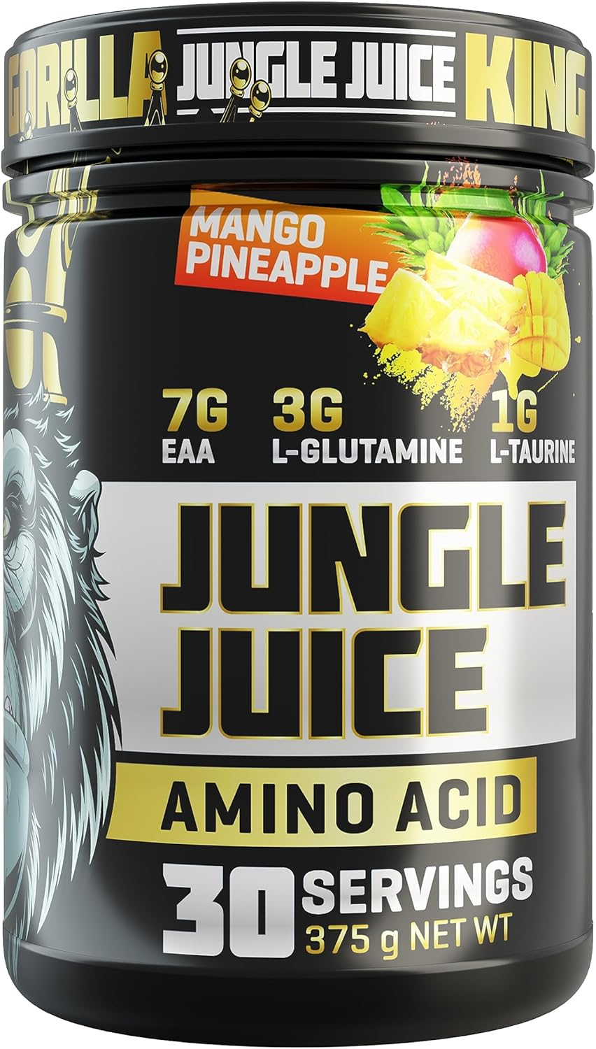 Gorilla Warfare Jungle Juice - Mango and Pineapple Flavour - Amino Acid - 7G Eaa - 3G L-Glutamine - 1G L-Taurine - Reduce Muscle Soreness image number 1