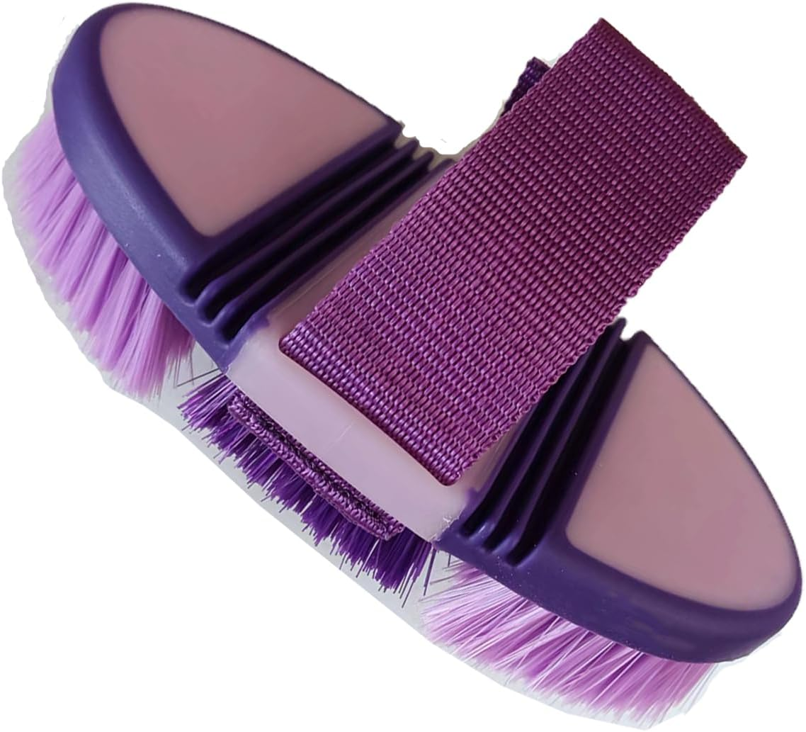 Horse Brush Grooming Tool for Horses Bendable Horse Care Tool Horse Cleaning Soft Brush Horse Grooming Supplies （Purple） image number 5