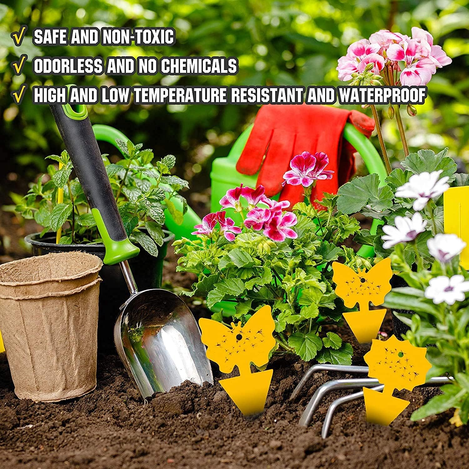 50 Pack Yellow Sticky Fly Traps, Dual-Sided Sticky Trap, Insect Catcher Sticky Board for Flying Plant Insect Gnats, Flying Aphid, Whiteflies, Leaf Miners, Other Flying Plant Insects image number 2