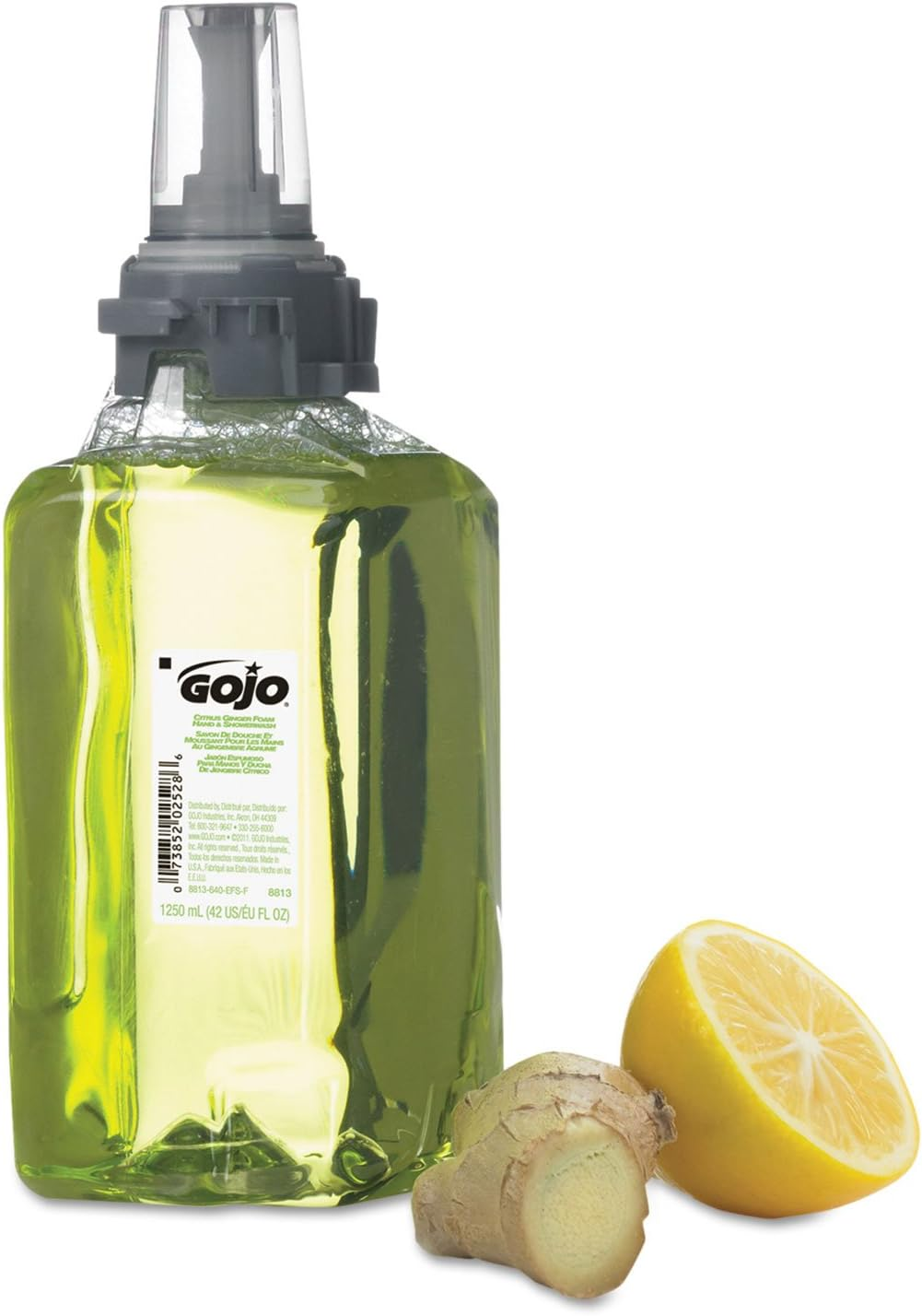 GOJO 8813-03 Citrus Ginger Foam Hand and Showerwash Citrus and Ginger Fragrance 1250Ml Refill Light Green (Case of 3) 1250 Ml image number 1