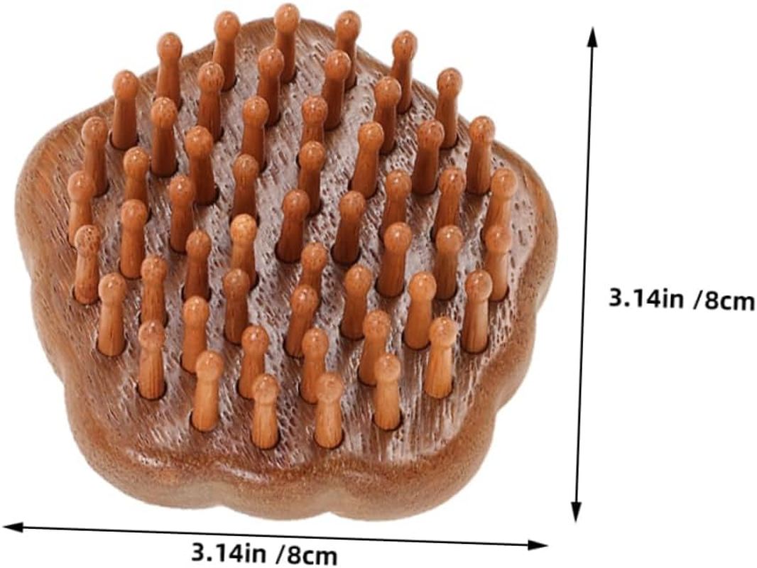 BAZEITFLOW 2Pcs Ergonomic Wooden Scalp Massage Brush with Ring Handle Fine Teeth Comb for Meridian Acupoint Stimulation Dandruff Removal Relaxation and Sleep Improvement for Home Use image number 5