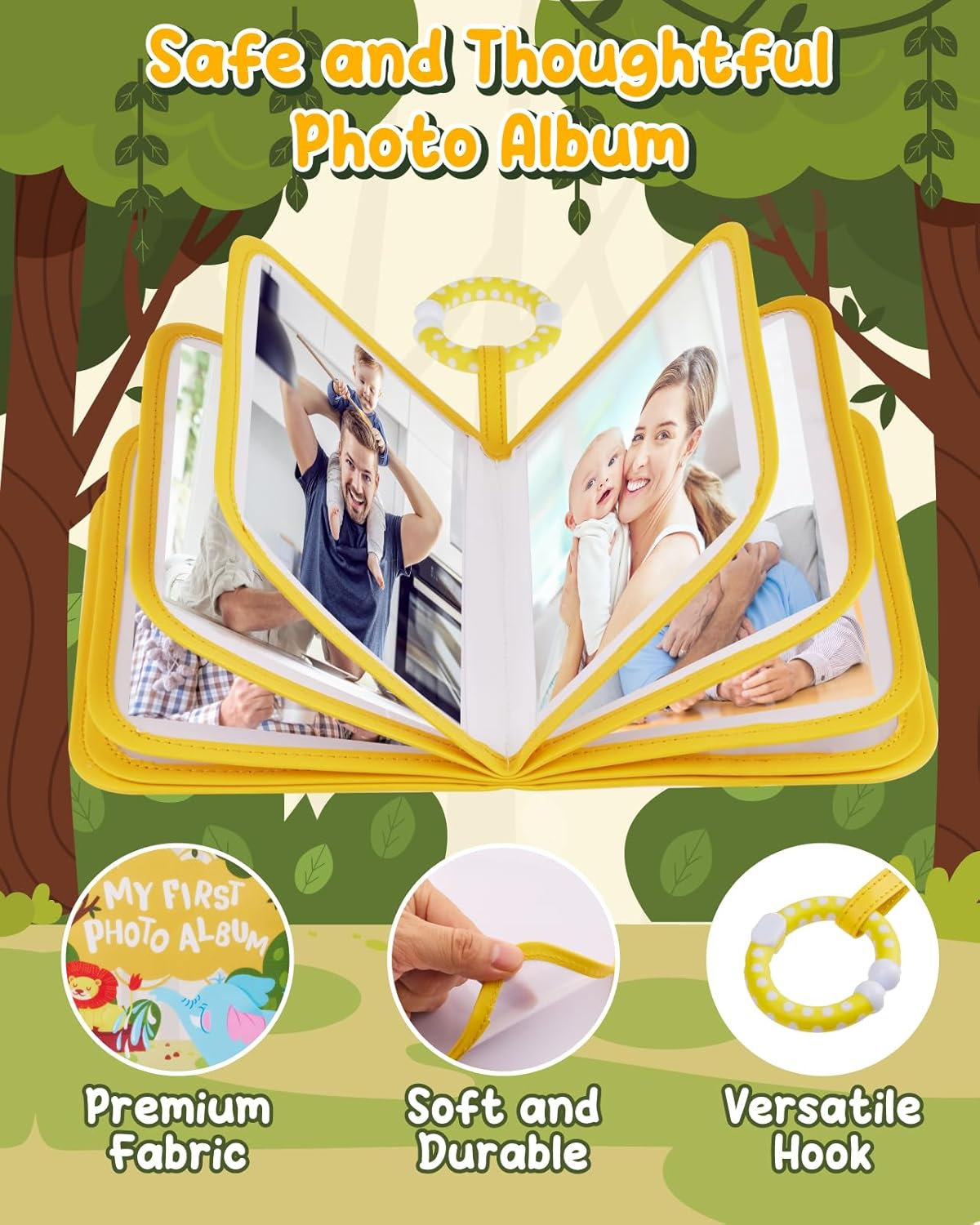 Lilian&Gema Baby'S My First Photo Album &ndash; Soft Photo Album for Baby with Adorable Design, Holds 4X6 Pictures, Perfect Baby Photo Albums for Newborn, Toddler & Kids image number 2