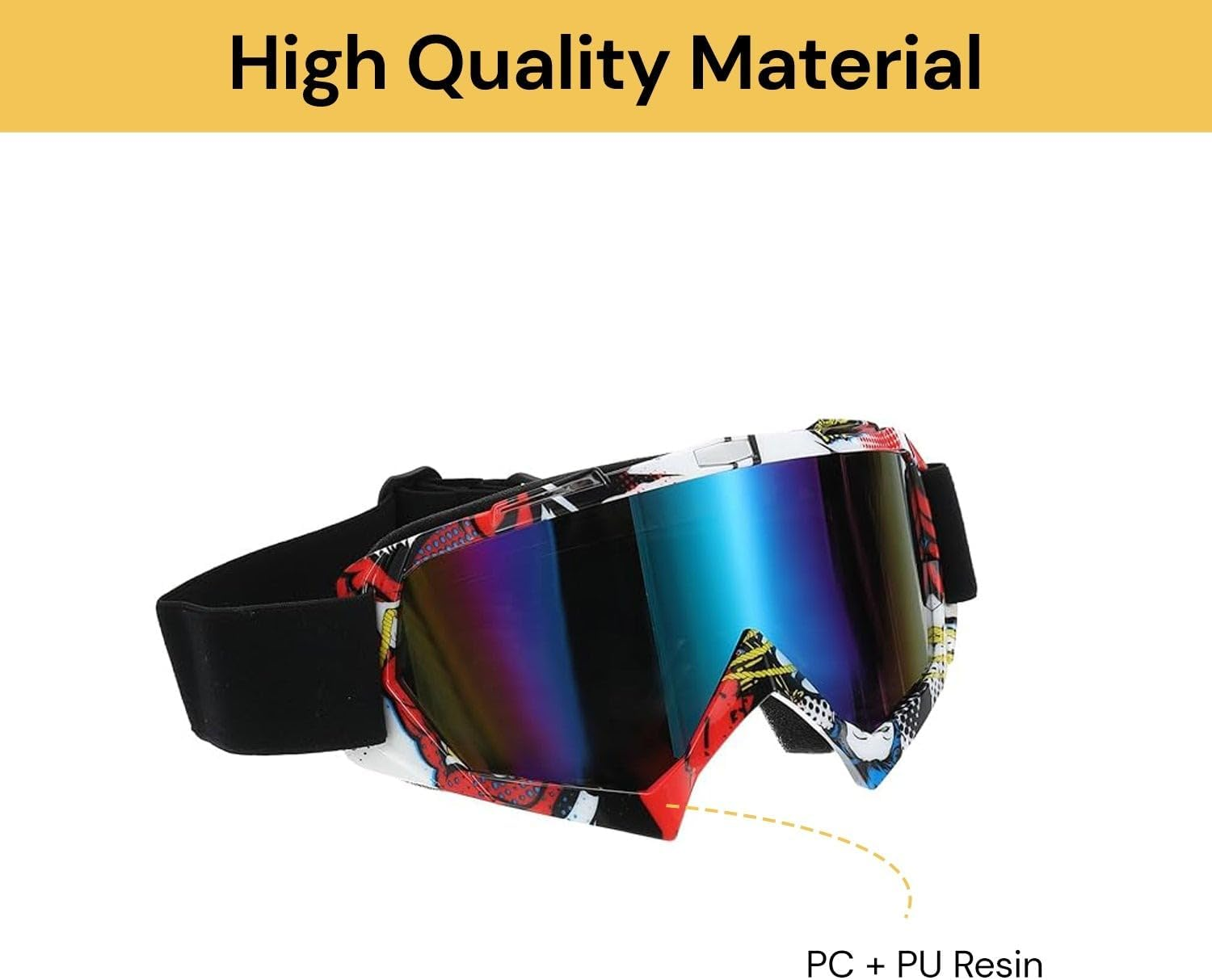 EZONEDEAL ATV Goggles Dirt Bike Goggles Motorcycle Motocross Goggles for Men Women, Bike Riding Goggles, anti UV Dustproof anti Fog Racing Skiing Goggles, Offroad Riding Goggles image number 5