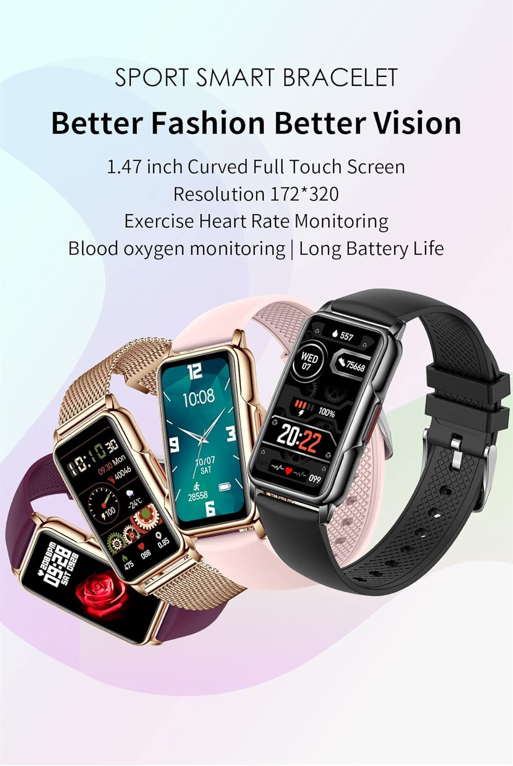 PLAZOR Smart Watches Fitness Tracker for Women Men(Gold) with 115 Sports Modes, 24/7 Heart Rate, Blood Oxygen, Sleep Tracker, Step Calorie Counter, IP67 Waterproof Watch for Andriod Ios image number 3