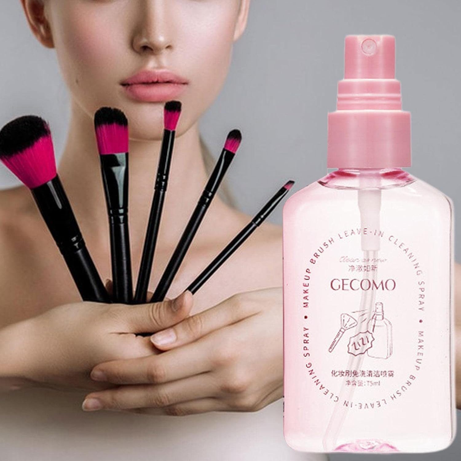 Makeup Brush Cleaner Makeup Cleaning Spray,Quick Dry, No Washing,Make up Brush Cleanser Cosmetic Brushes Cleaner for Women Girls Gift Travel image number 6