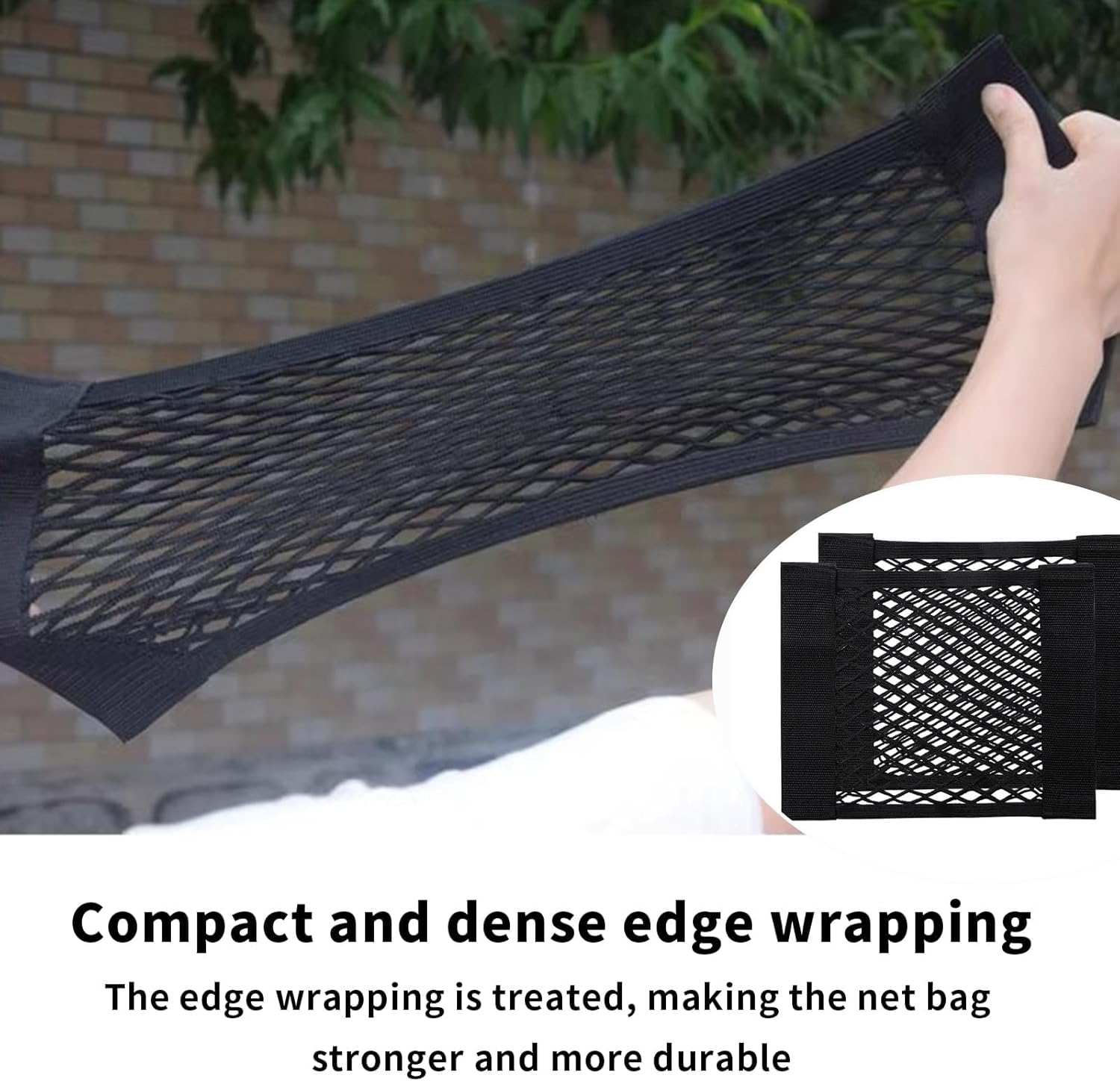 2 Pcs Black Magic Adhesive Mesh Cargo Net Elastic String Net Mesh Net Pouch, Car Boot Organiser Storage, Car Boot Van Storage Solutions Accessories for Storing Phone/Water Bottle/Toiletry image number 1