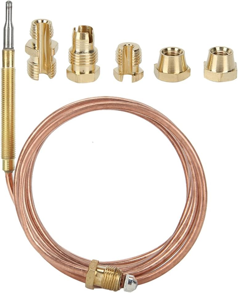 Gas Stove Thermocouple Kit, Temperature Sensing Probe with 5 Nut for Oven Fireplace Induction Cooker Space Heater Water Heater 600Mm Heater Equipment image number 1