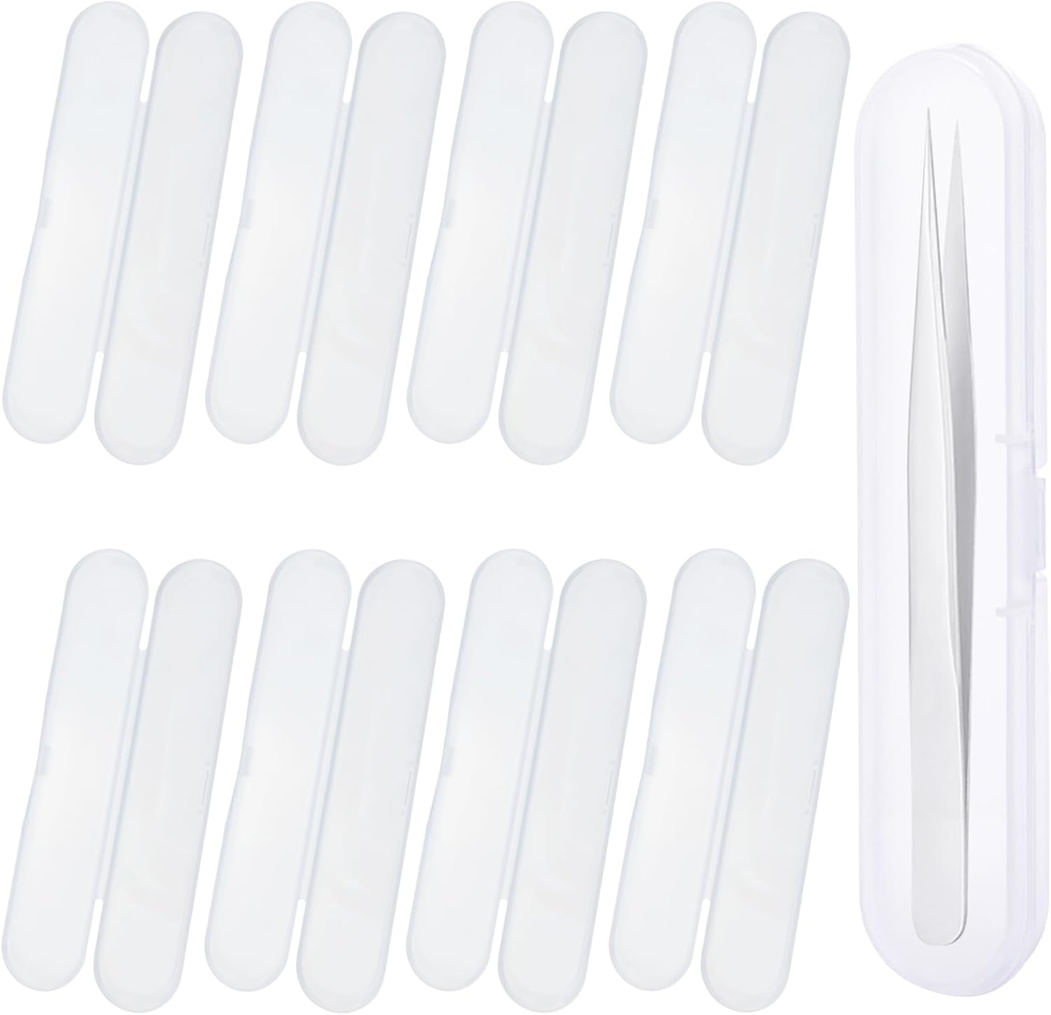 Capiant 8 PACK Glass Nail File Case, Clear Glass Nail Files Case, Acne Needle Blackhead Acne Needle Organizer Case, Clear Box for Nail Tool for Storage Organizer Case, Open image number 1