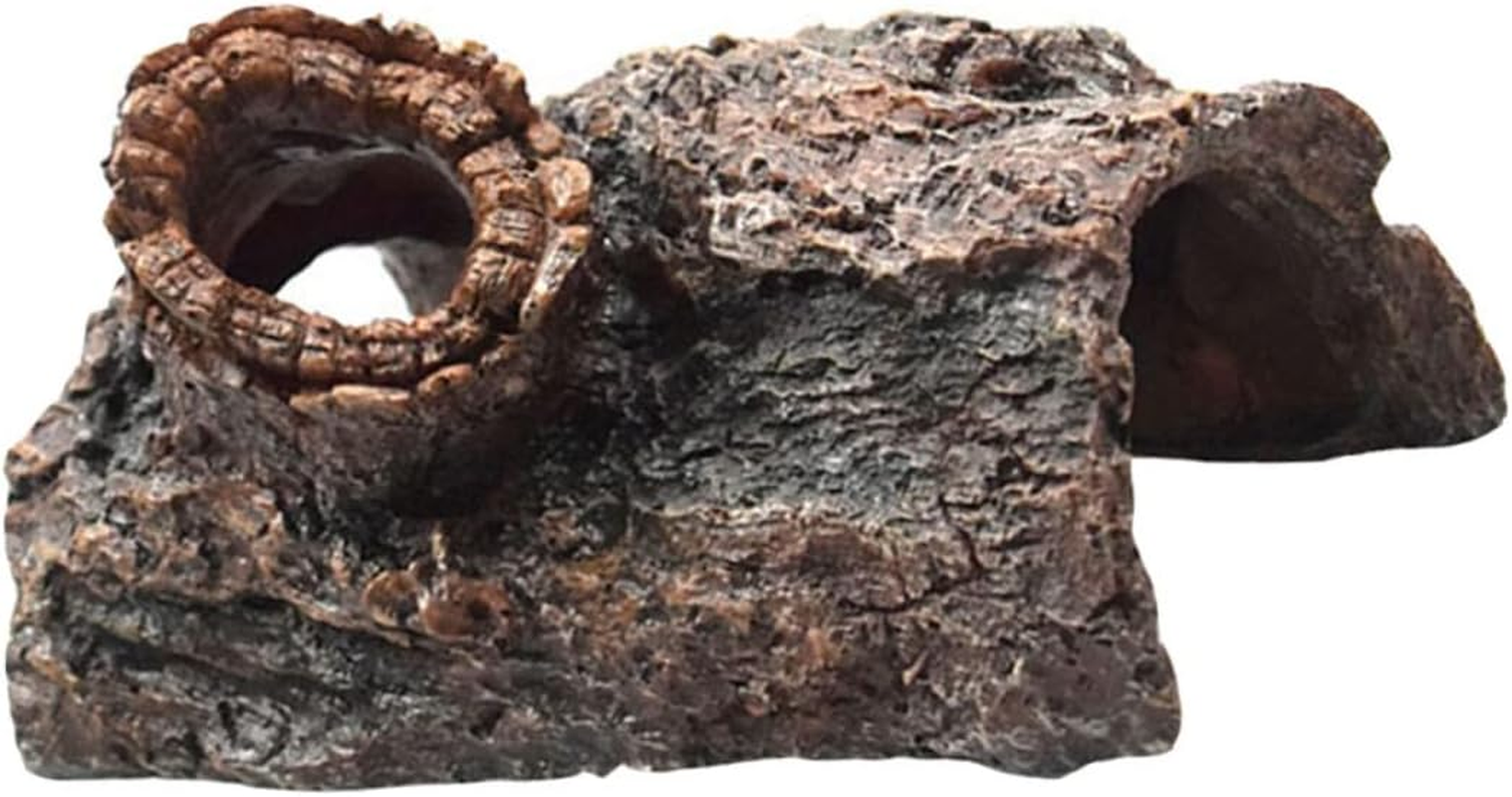 GANAZONO Bark Shape Resin Aquarium Decoration Natural Fish Tank Ornament for Reptile Box Easy Care Safe for Pets Vivid Underwater Scene Enhancer for Aquariums and Tanks