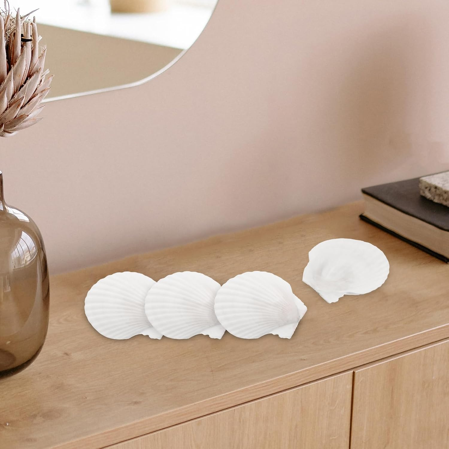 Yardwe Large Natural Scallop Shell Decoration Set 7X7 Inches White Seashells for DIY Crafts Home Decor Candle Making Aquarium Ornament Wreath Embellishment image number 4