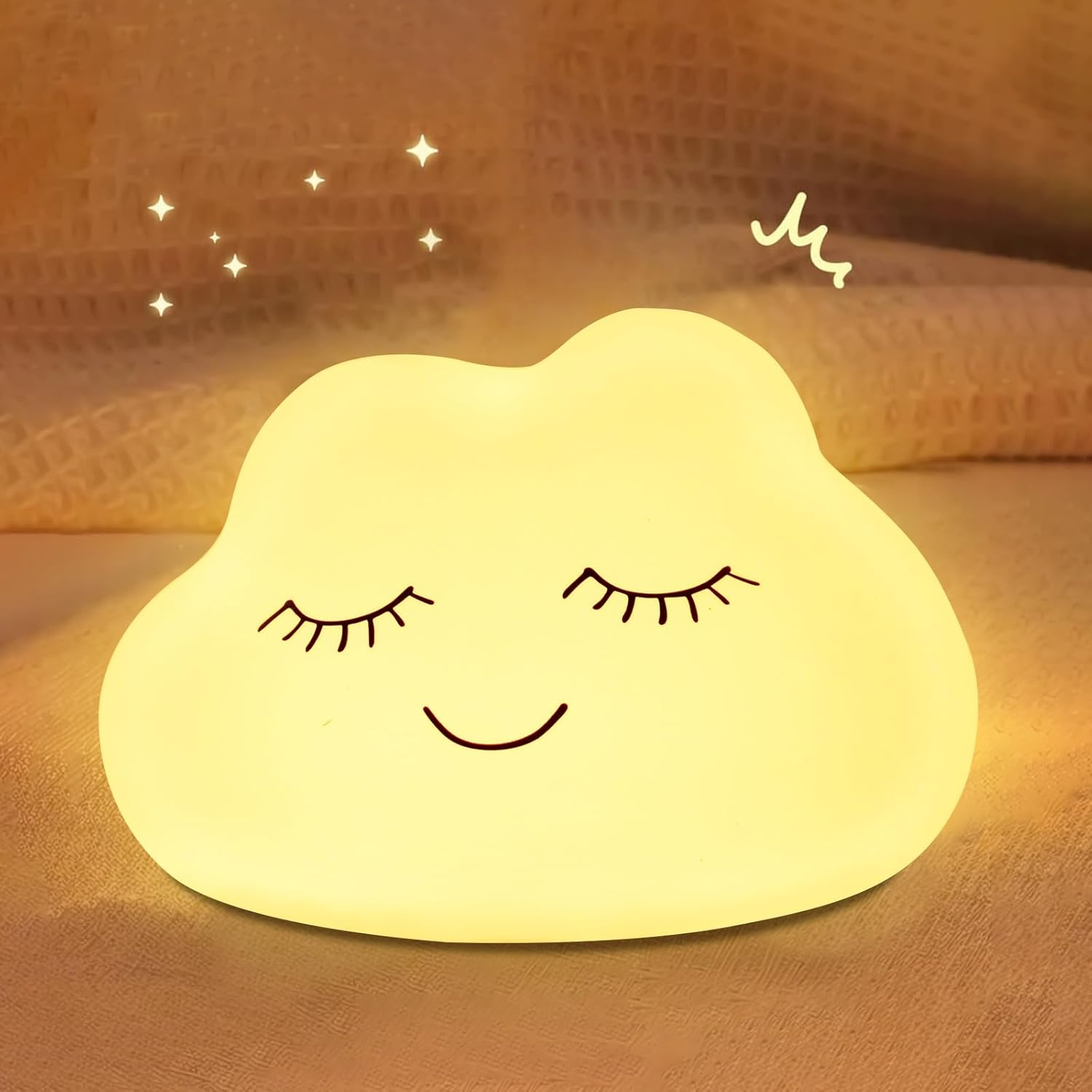 Night Light for Kids, 7 Colors Soft Silicone Kids Night Light with 3 Level Dimmable, Rechargeable Anti-Glare Nursery Night Light with Warm White & Multicolor, Squishy Cute Lion Bedside Touch Lamp