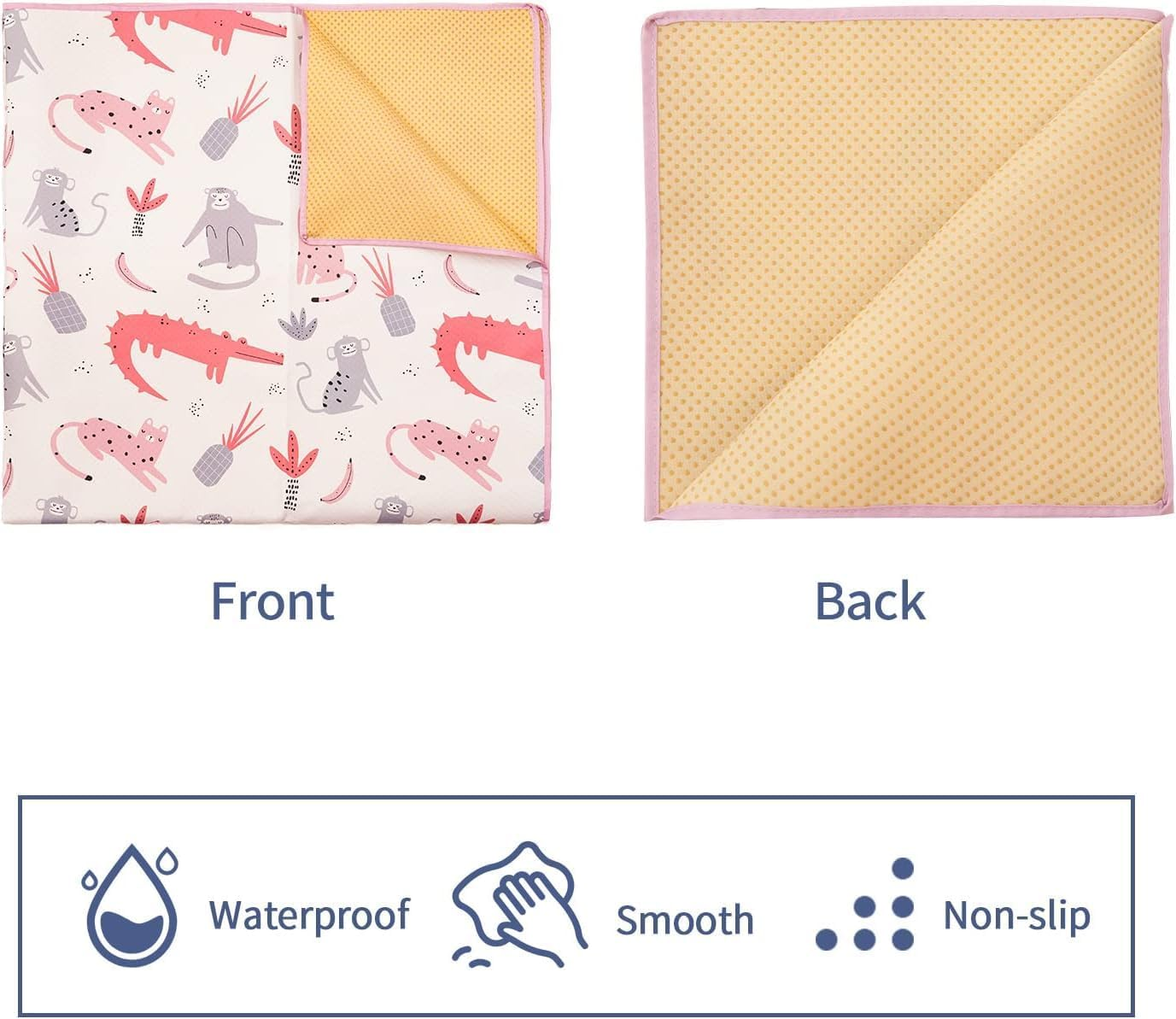 Baby Splat Mat for under High Chair, Non Slip Waterproof Mealtime Floor Mats, Waterproof Washable Cloth for Arts and Crafts, Playtime Mats for Kids, Floors or Tables, Portable Picnic Splash Mat image number 6