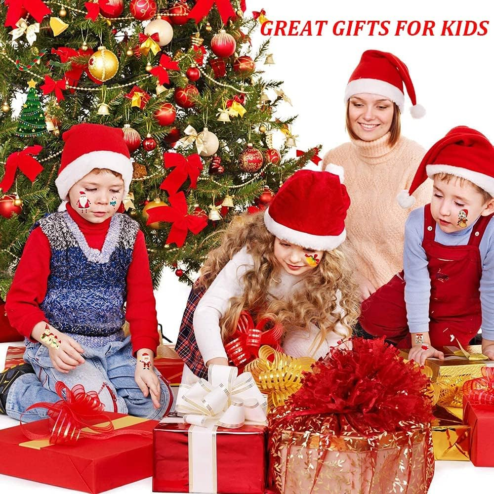 Temporary Tattoo for Kids Adults, 210 PCS Xmas Waterproof Body Stickers, Face Fake Tattoos Kit, Cute Tattoo Decorations, Birthday Party Favor Supplies Decor for Boys Girls Children Holiday Christmas image number 2