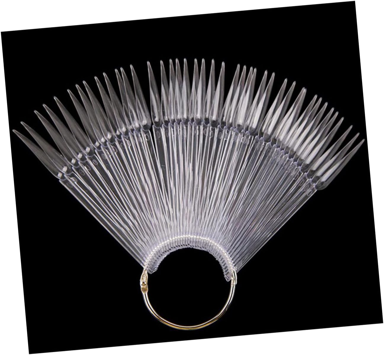 CTIRCHIU 100Pcs Transparent Nail Color Plates Fan Shaped Display for Nail Art Practice Smooth Surface Convenient Carry Design for Manicure Enthusiasts