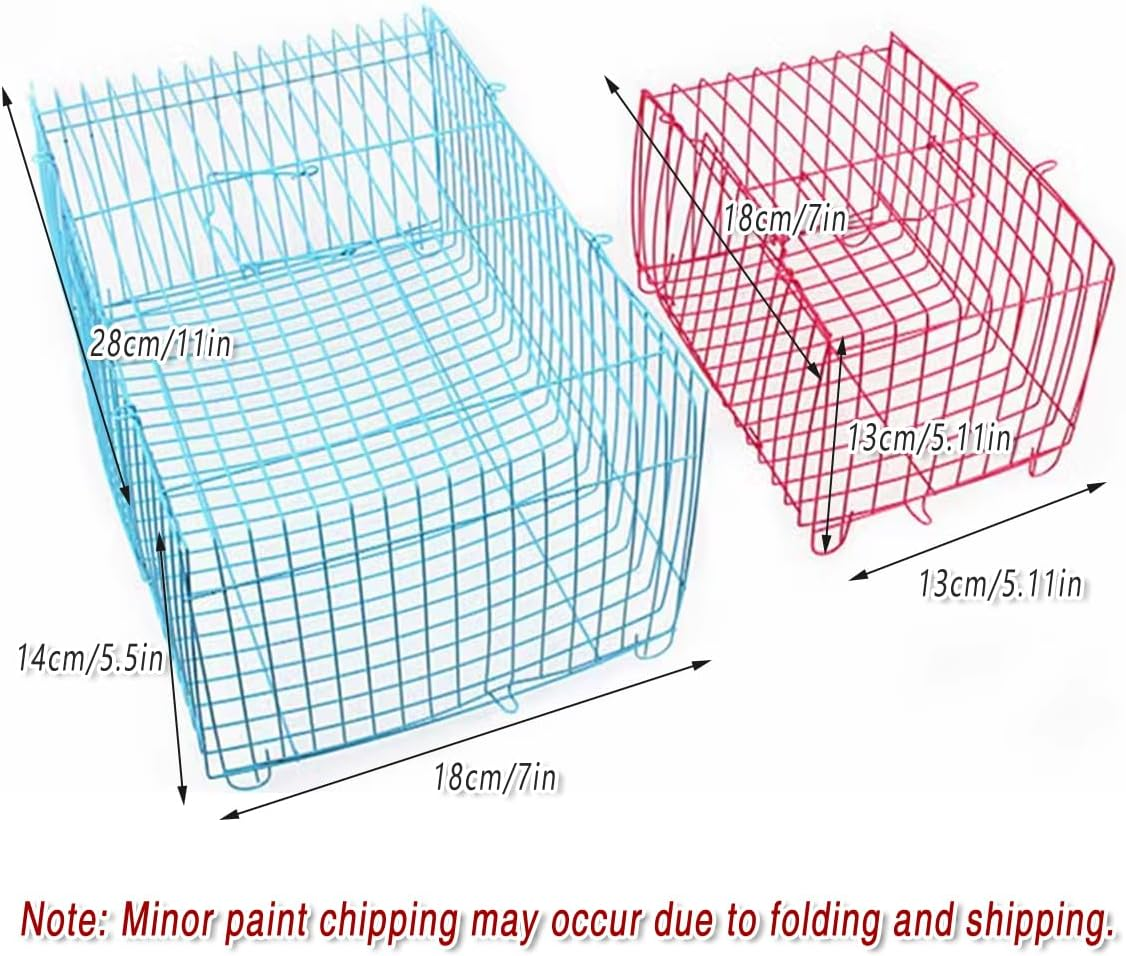 AIMALL 10Pcs Small Pet Transport Cage &ndash; Wire Frame for Rabbits, Hamsters, Guinea Pigs, Birds, Two Sizes 5.11&ndash;7 Inches Compact and Foldable Design image number 4