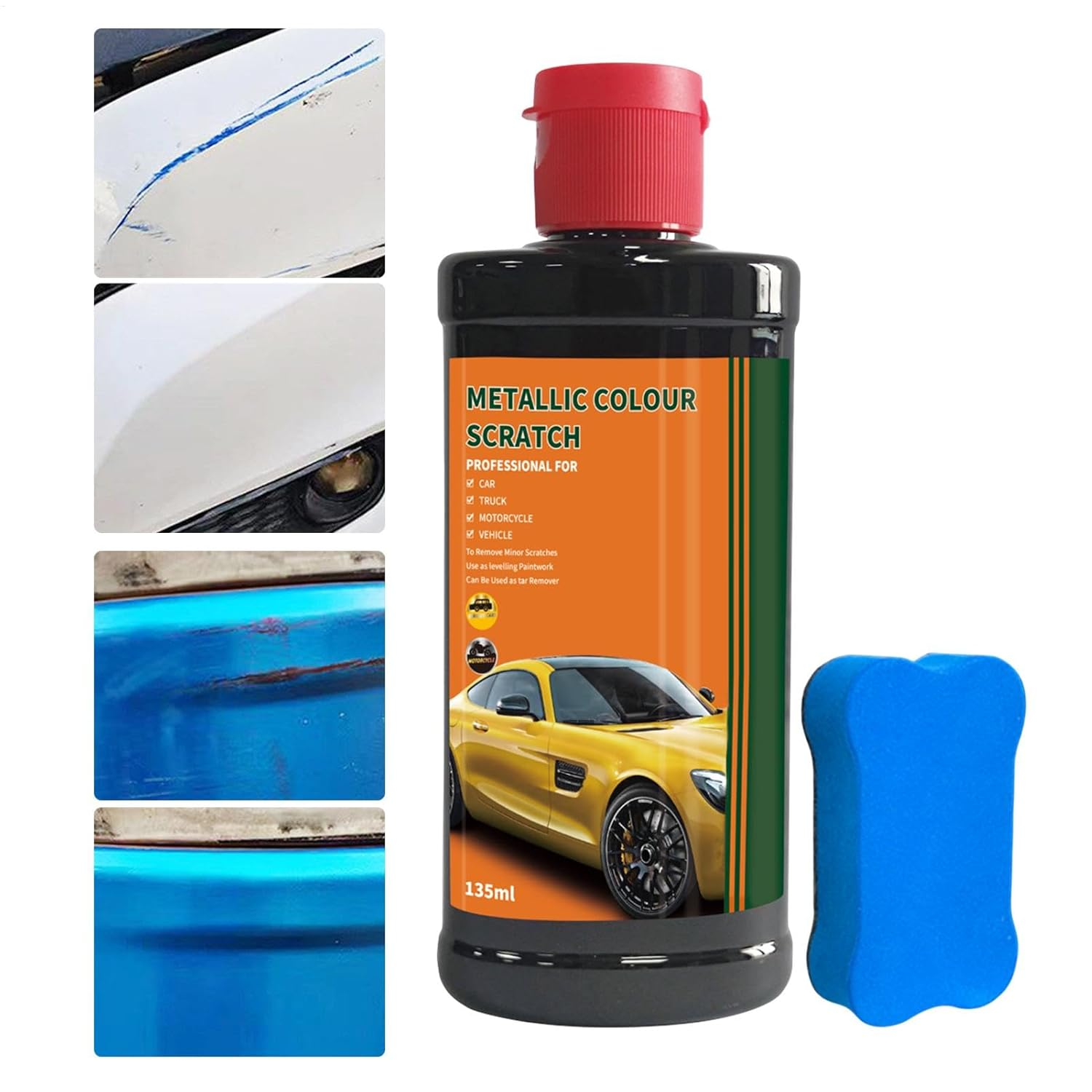 Car Paint Scratch Remover,Auto Paint Polish and Renew - 135G Car Scratch Removal, Scratch Repair Paste Buffing Compound for Car Paint Restorer image number 5