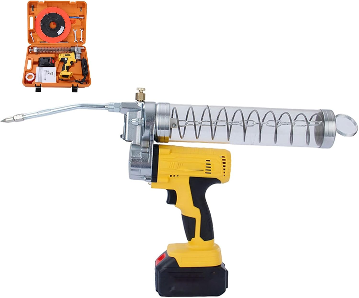 Cordless Grease Gun Kit, Cordless Grease Gun, 900Cc Oil Storage Capacity, 2PCS 1600Mah Rechargeable Battery, Ventilation and Heat Dissipation, for Automotive and Industrial Equipment image number 4