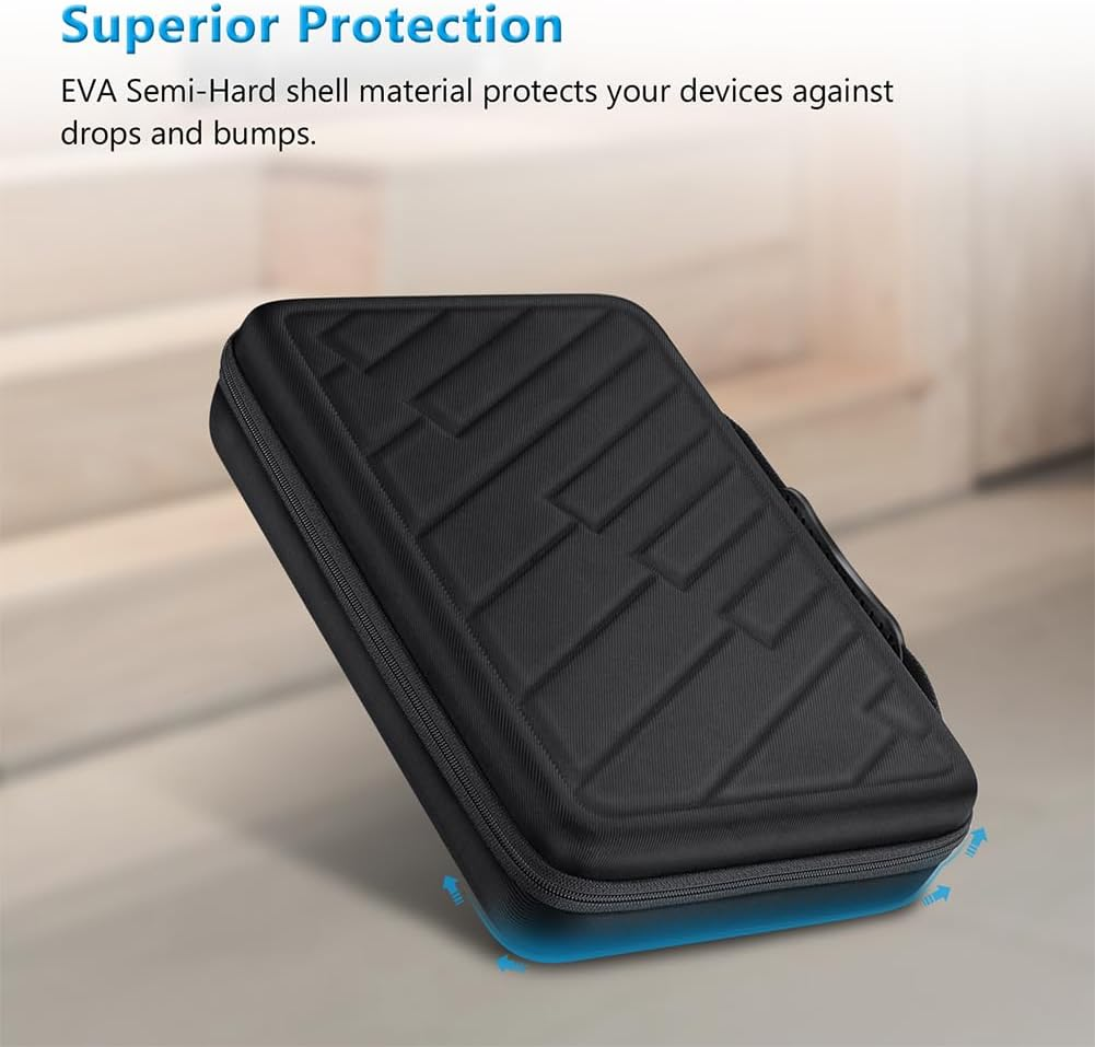 FINPAC Semi-Hard Carrying Case for AKAI Professional MPK Mini MKII & MK3 & MPK Mini Play | Alesis V Mini 25 Key USB MIDI Keyboard Controller Case with Cable Slot for Business, Travel (Black) image number 5